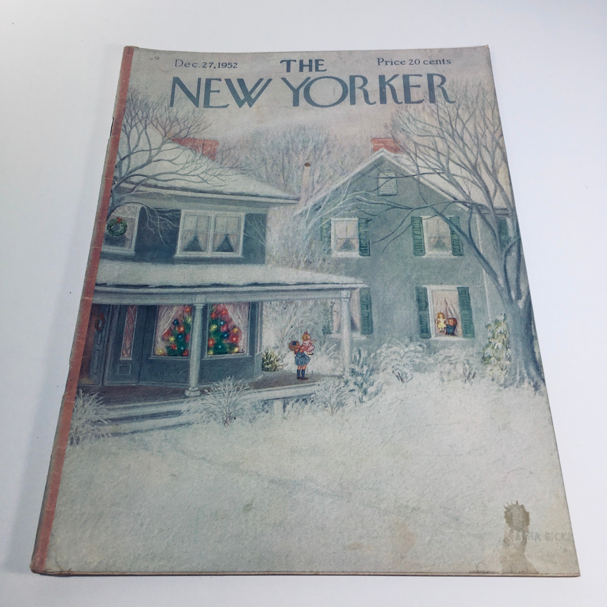 Cover of The New Yorker, December 27, 1952, featuring a thematic illustration by Edna Eicke.