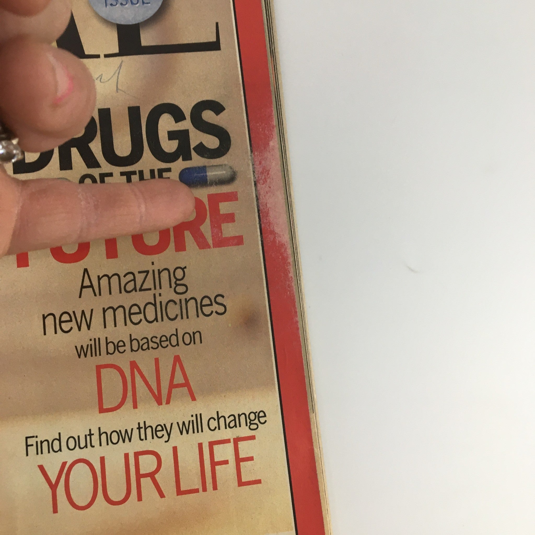 Cover of Time Magazine January 15, 2001: Drugs of the Future, highlighting innovations in pharmaceuticals and how new medicines will change lives.