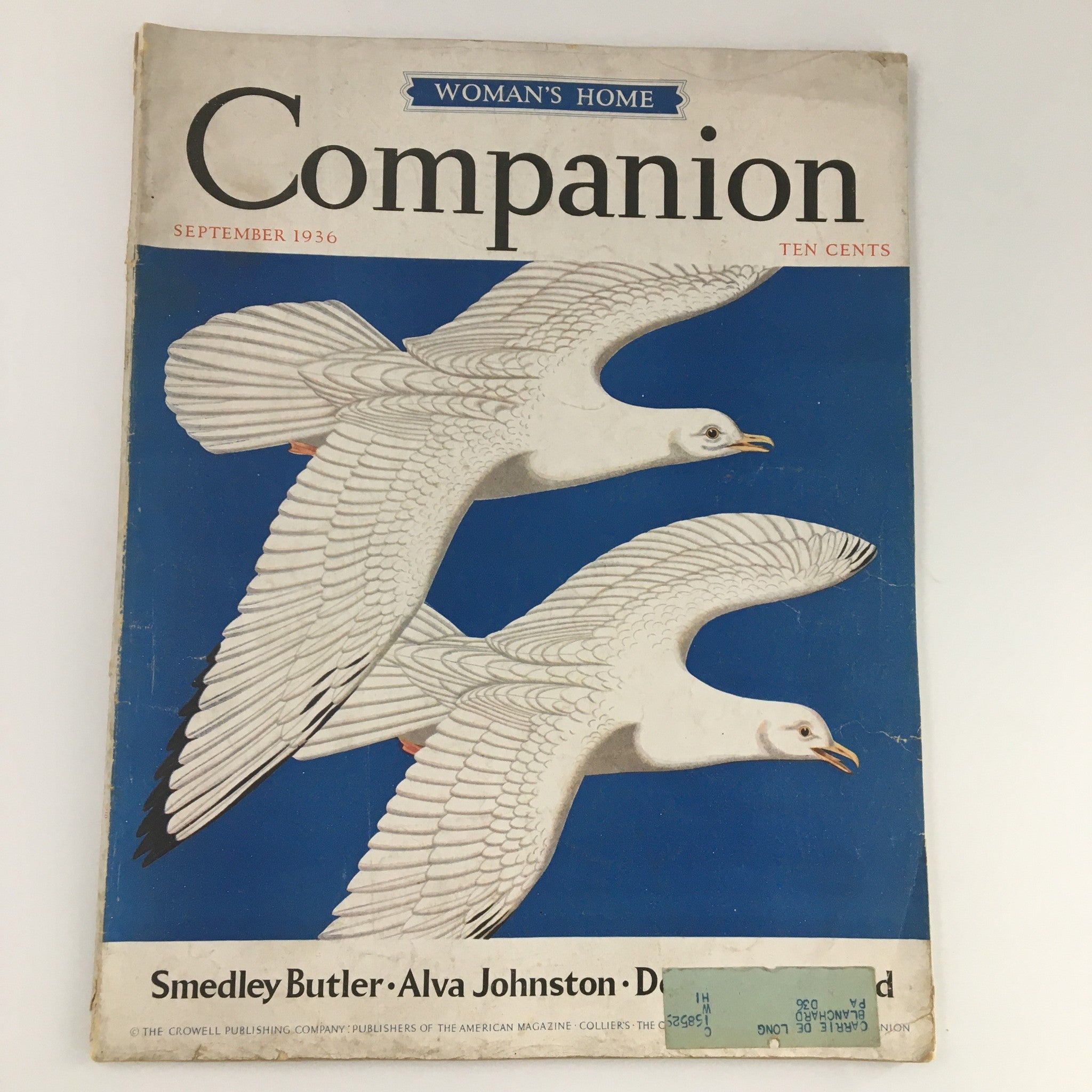 VTG Woman's Home Companion Magazine September 1936 Smedley Butler, Alva Johnston