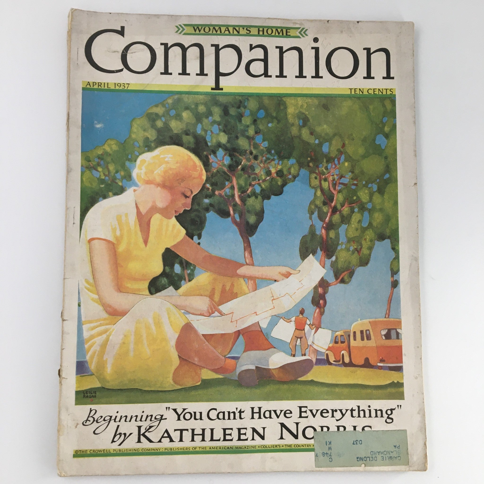 VTG Woman's Home Companion Magazine April 1937 Kathleen Norris Article Feature