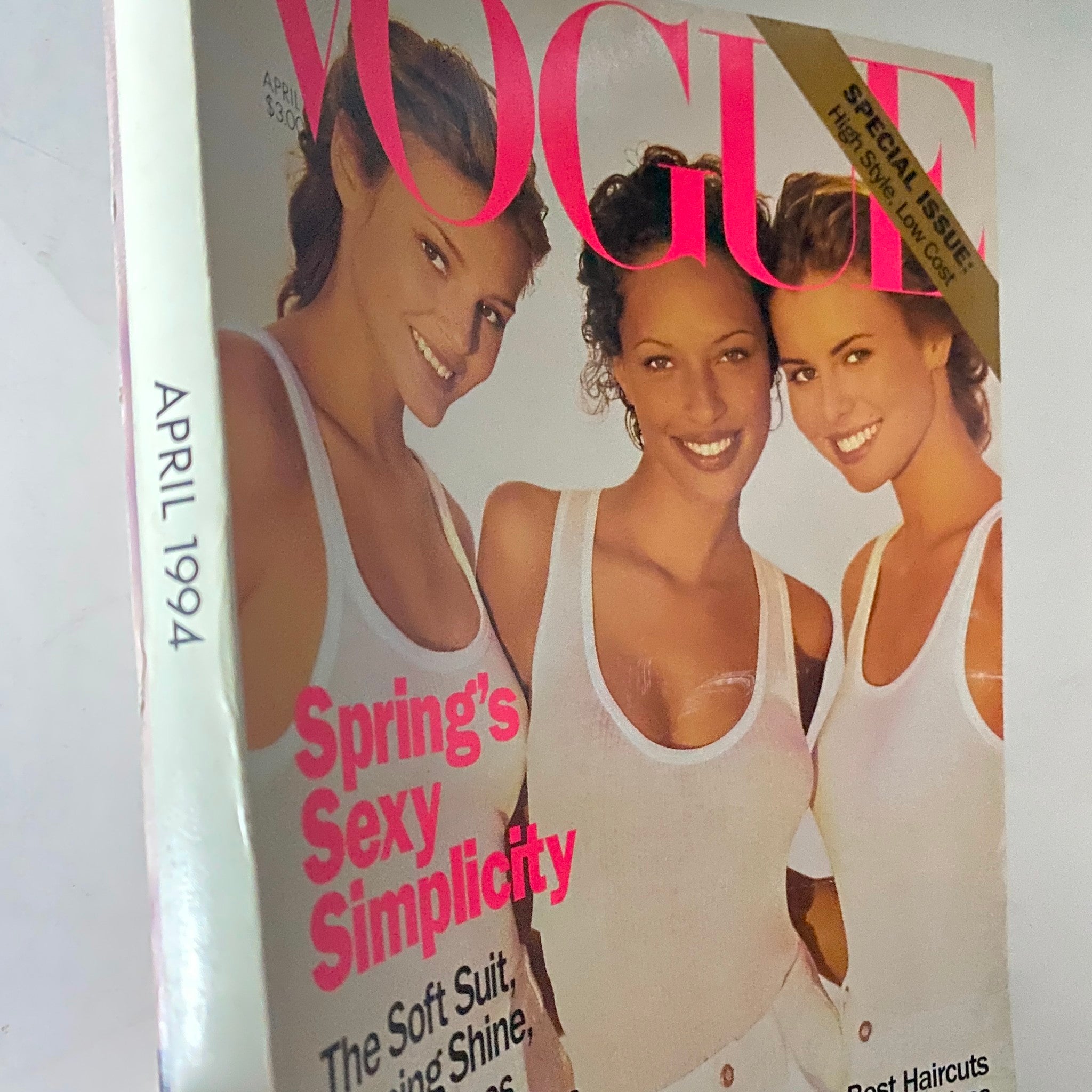 Vogue Magazine April 1994 Bridget Hall, Niki Taylor, Brandi Quinones No Label