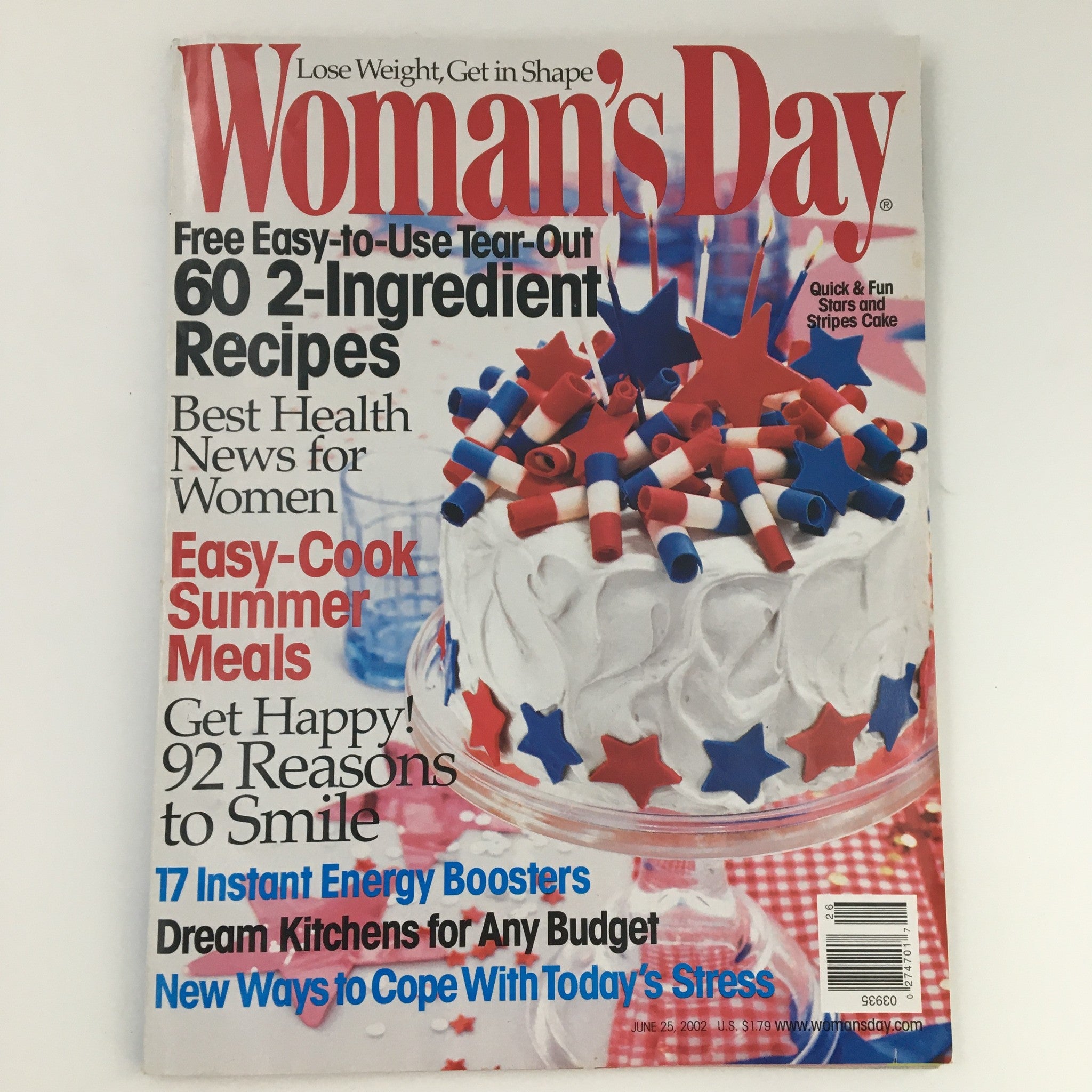 Woman's Day Magazine June 25 2002 Easy 60 2-Ingredient Recipes Feature Newsstand