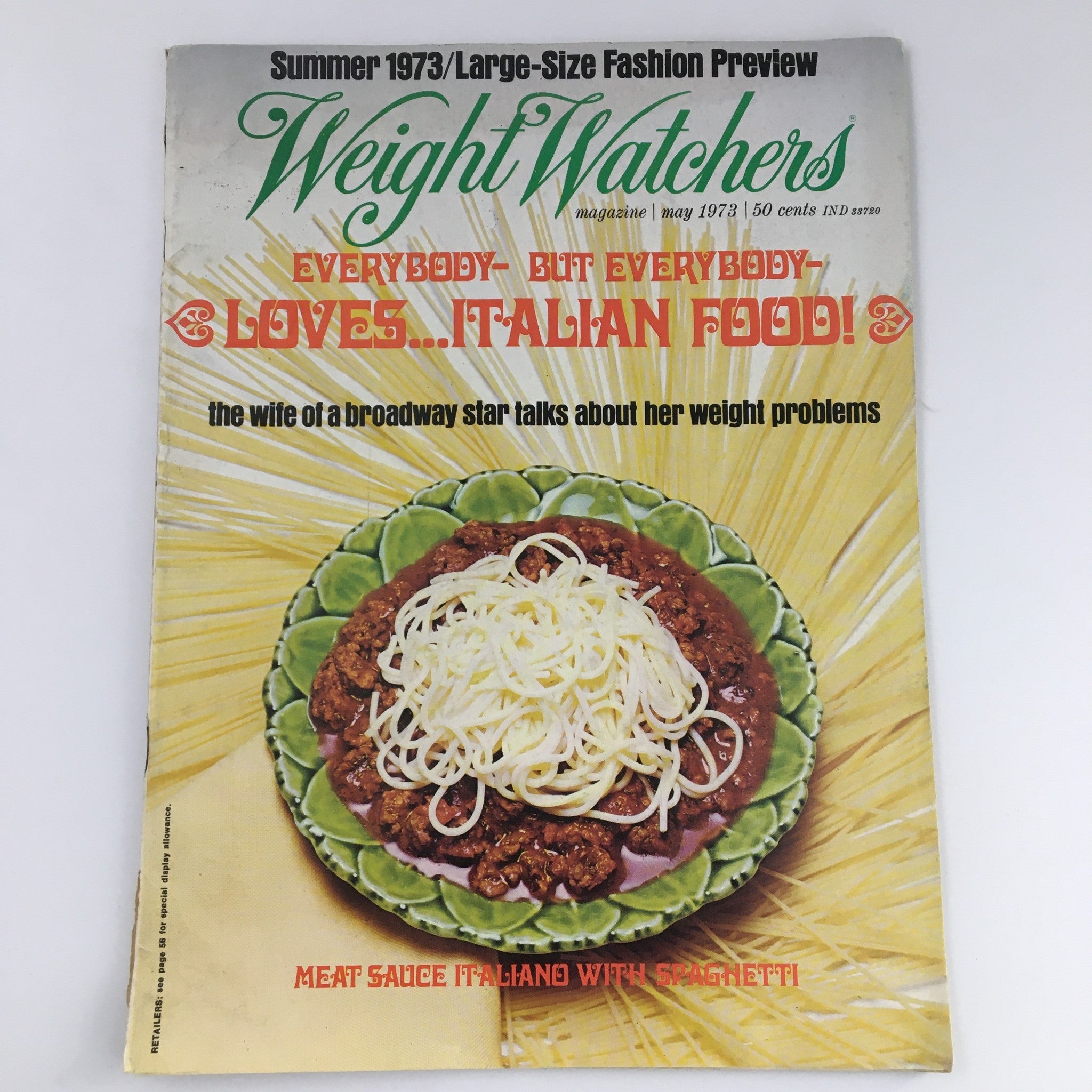 VTG Weight Watchers Magazine May 1973 Italian Foods Feature, Newsstand