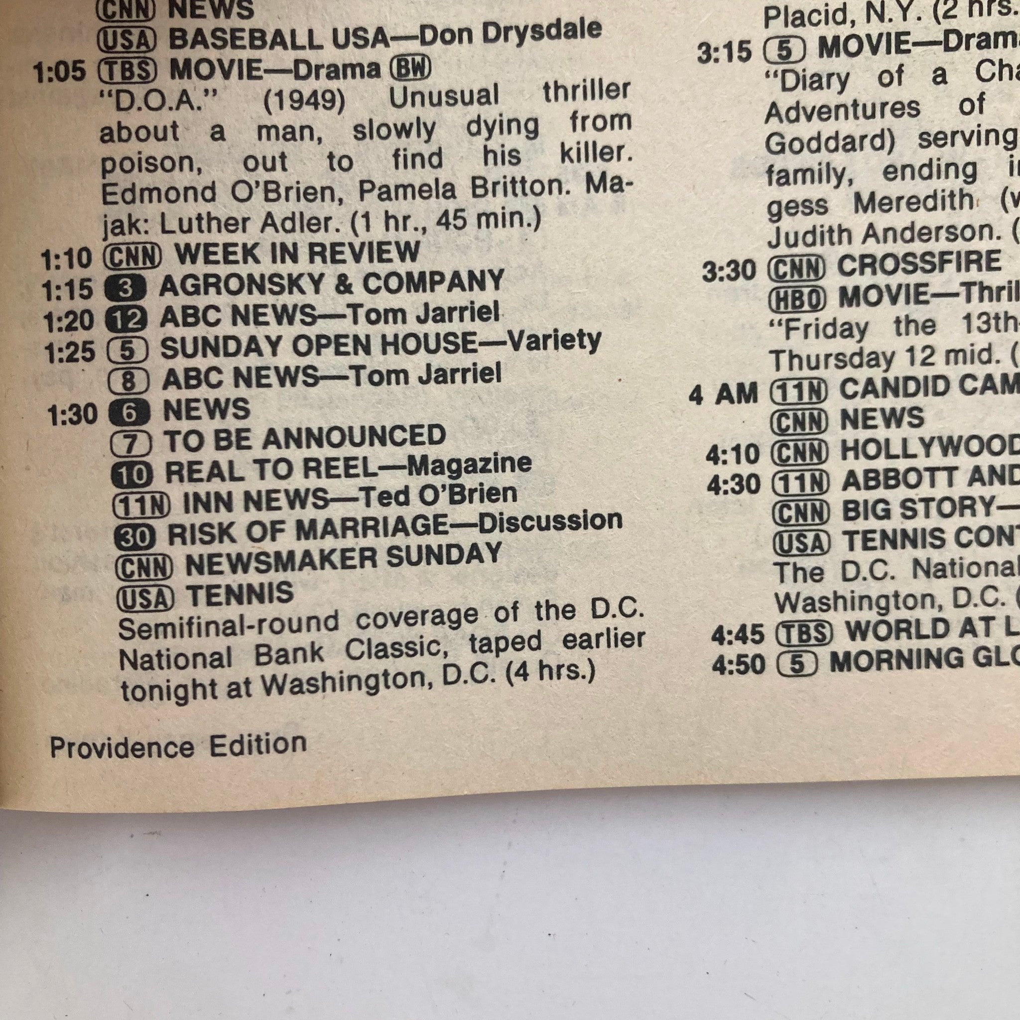 Inside the TV Guide Magazine July 23 1983, featuring the programming schedule including various shows, with details on 'D.O.A.' movie, 'Agnosky & Company', 'ABC News', and more. Highlighting the TV listings of that week for collectors and fans of television history.