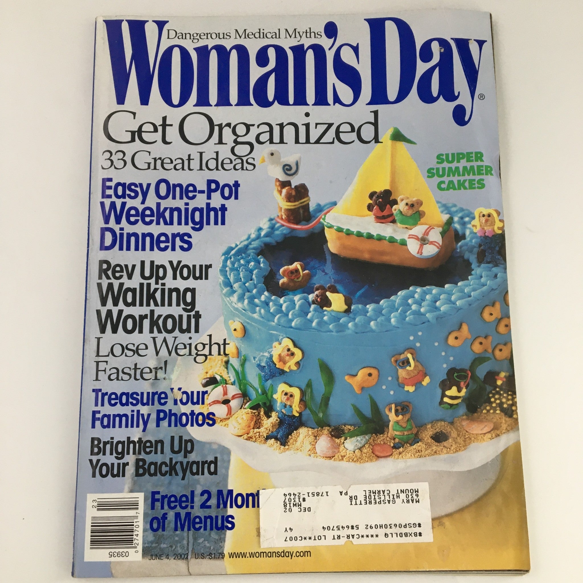 Woman's Day Magazine June 4 2002 Super Summer Cakes & One-Pot Dinners Feature