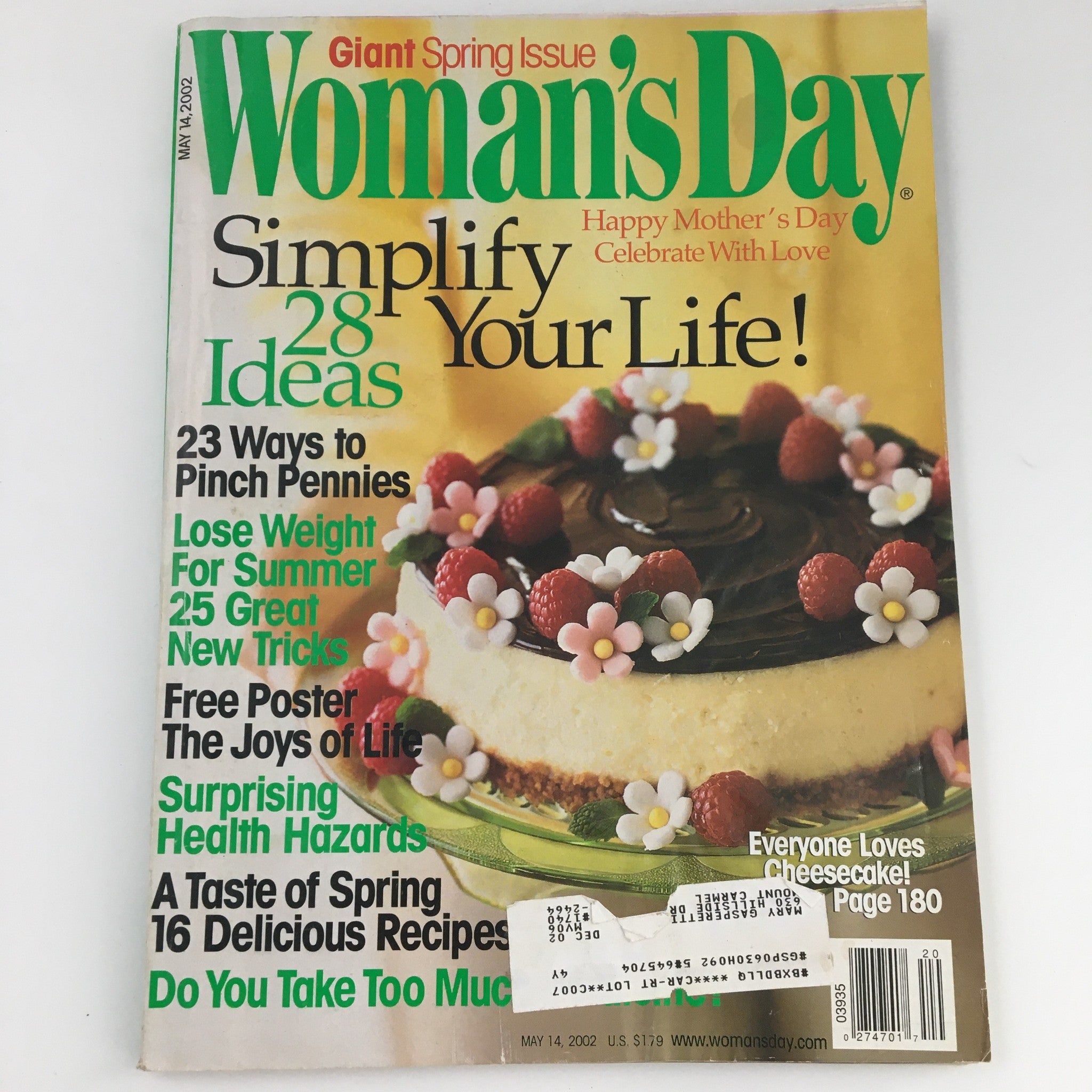 Woman's Day Magazine May 14 2002 Taste of Spring 16 Delicious Recipes Feature