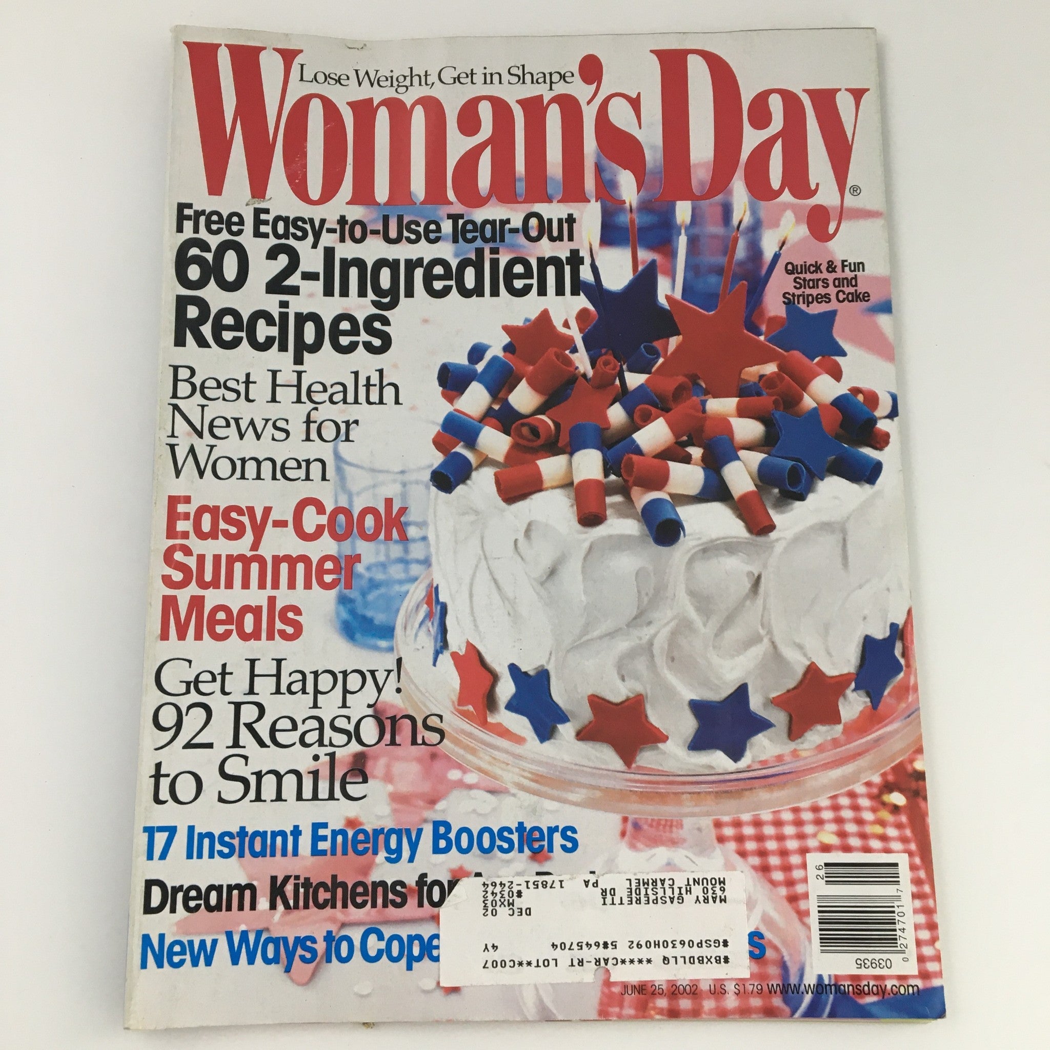 Woman's Day Magazine June 25 2002 Easy-Cook Summer Meals Recipes Feature