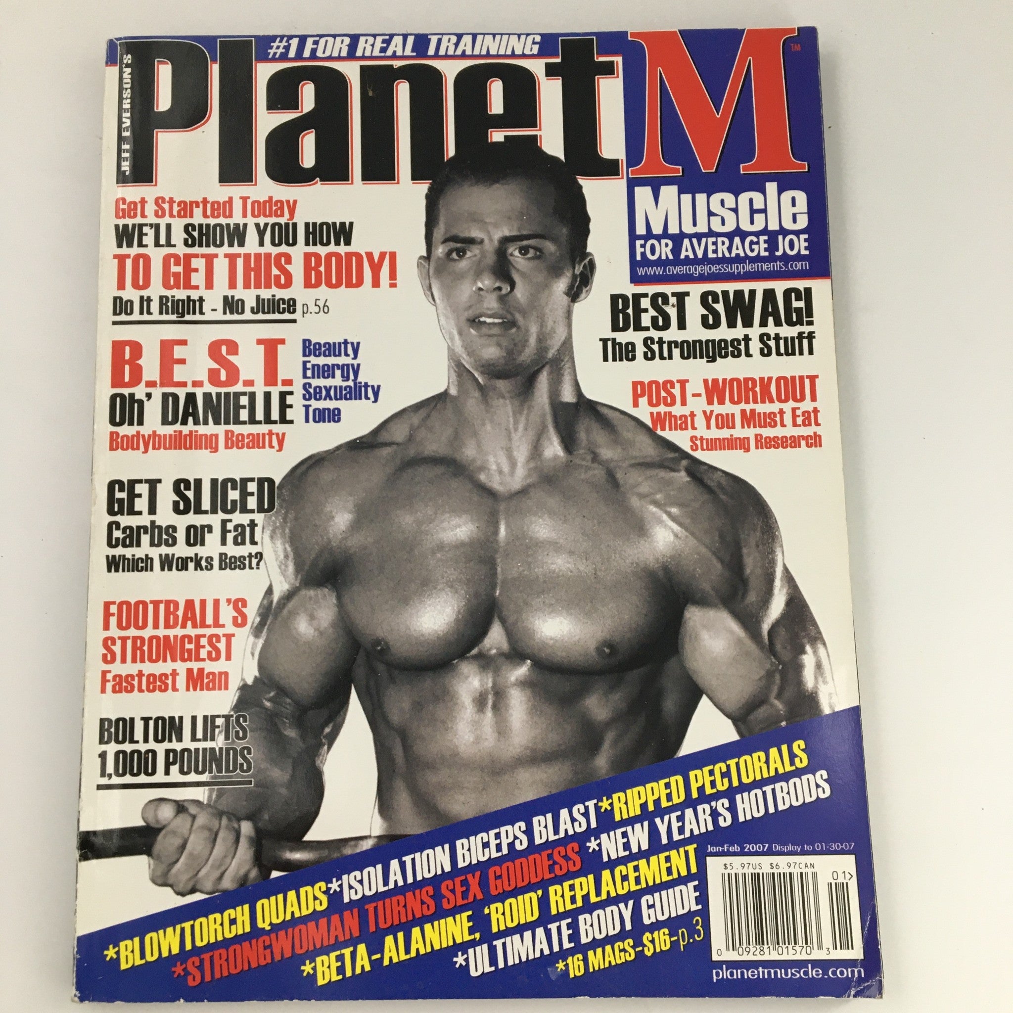Front cover of Planet Muscle Magazine January February 2007 featuring Julian Capraru, showcasing fitness and bodybuilding insights.