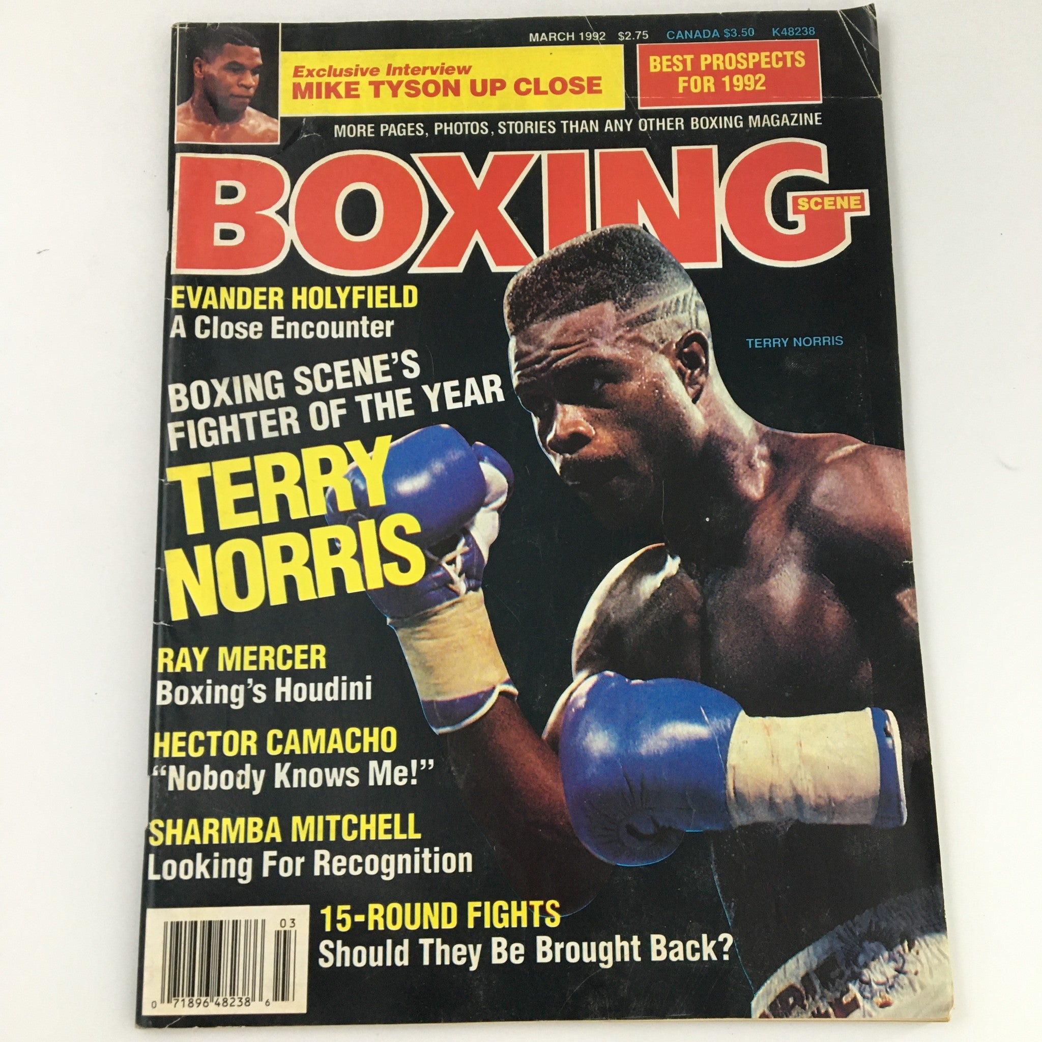 Boxing Scene Magazine March 1992 Terry Norris Cover and Mike Tyson, Newsstand