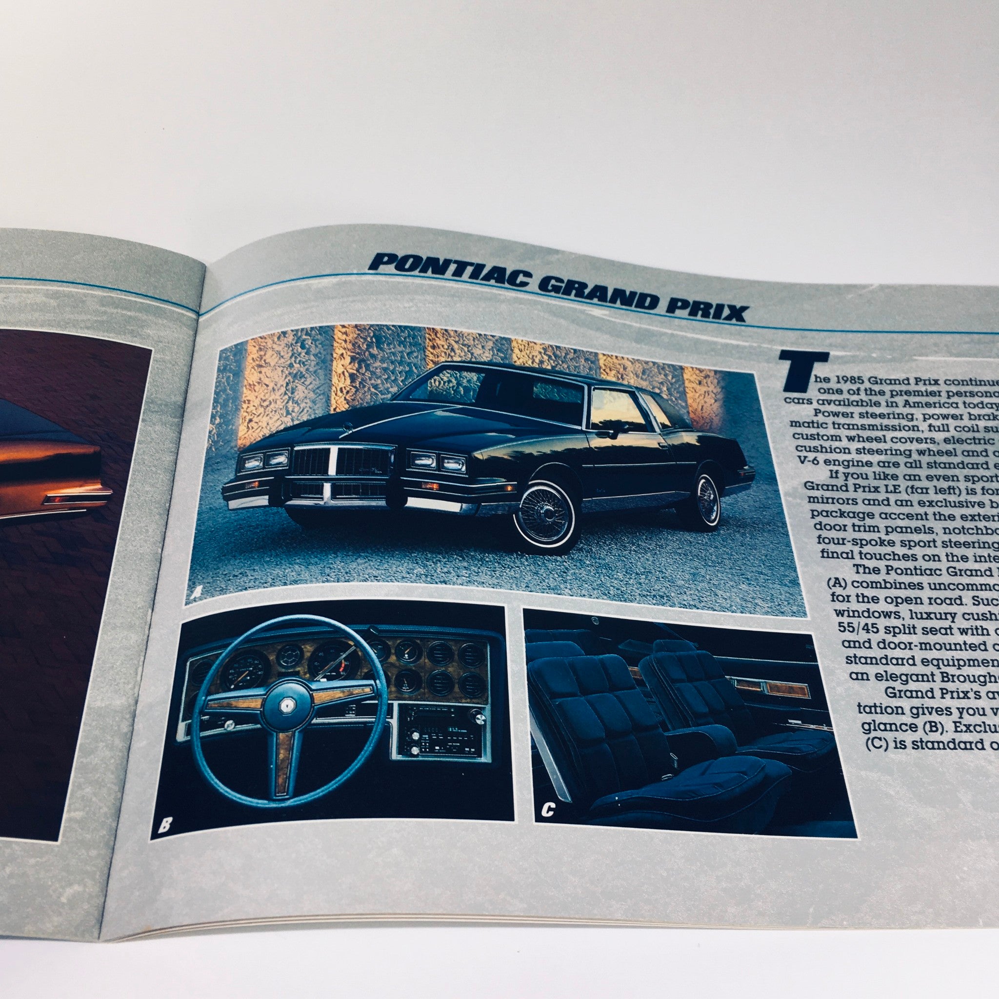 1985 Pontiac Grand Prix and Pontiac Sunbird Car Catalog Brochure