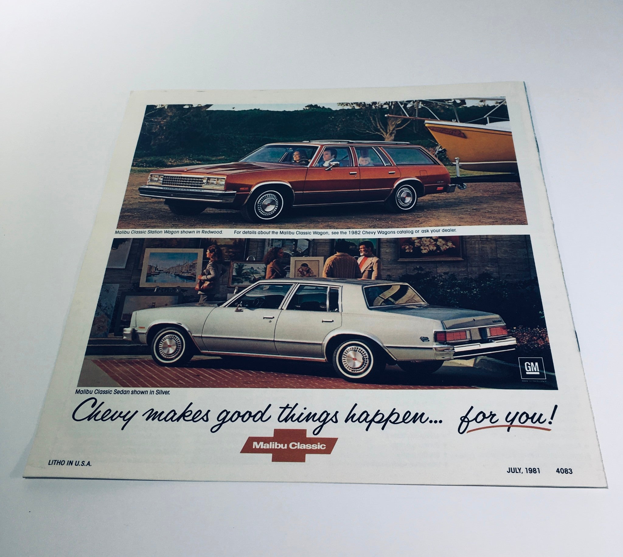 1982 Malibu Classic Chevrolet July 1981 Issue 4083 Car Catalog Brochure