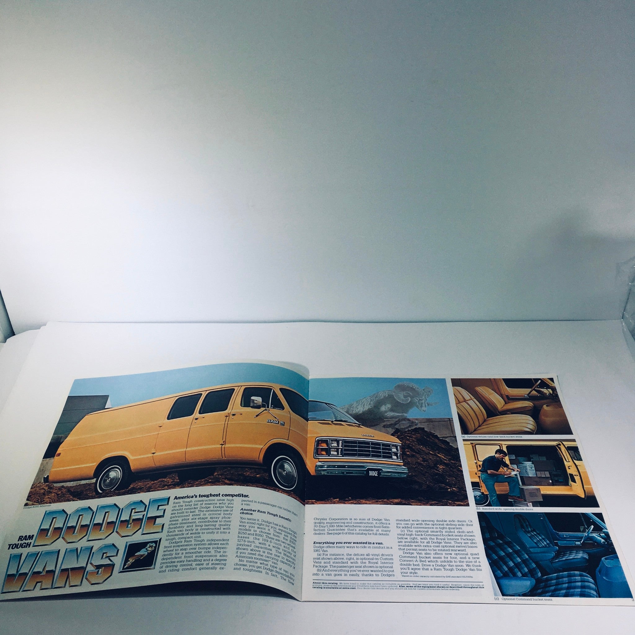 1981 Ram Tough Dodge Truck Vans B150 B250 B350 V-8 Power Car Sale Brochure