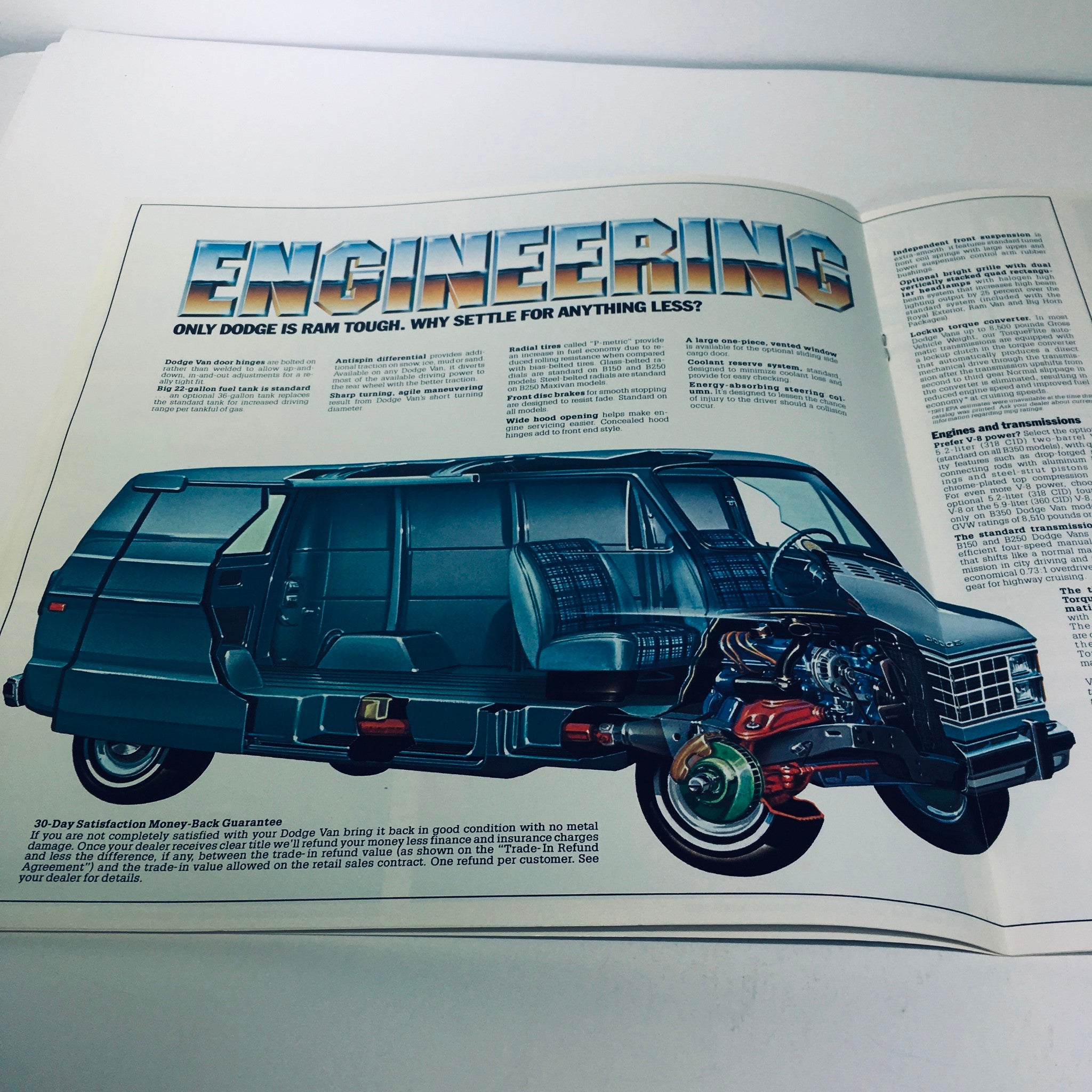 1981 Ram Tough Dodge Truck Vans B150 B250 B350 V-8 Power Car Sale Brochure