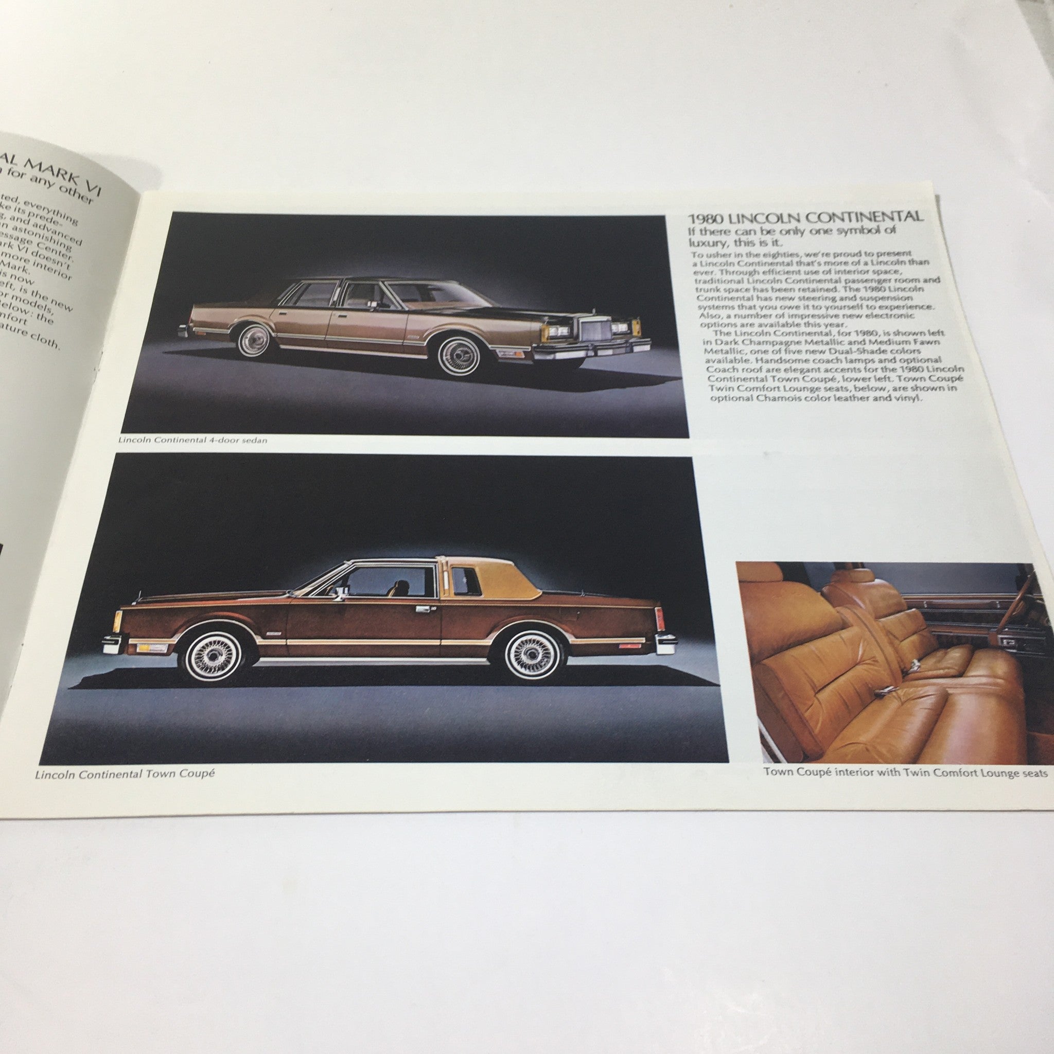 1980 Lincoln-Mercury Collection Lincoln Continental Town Coupe Car Sale Brochure