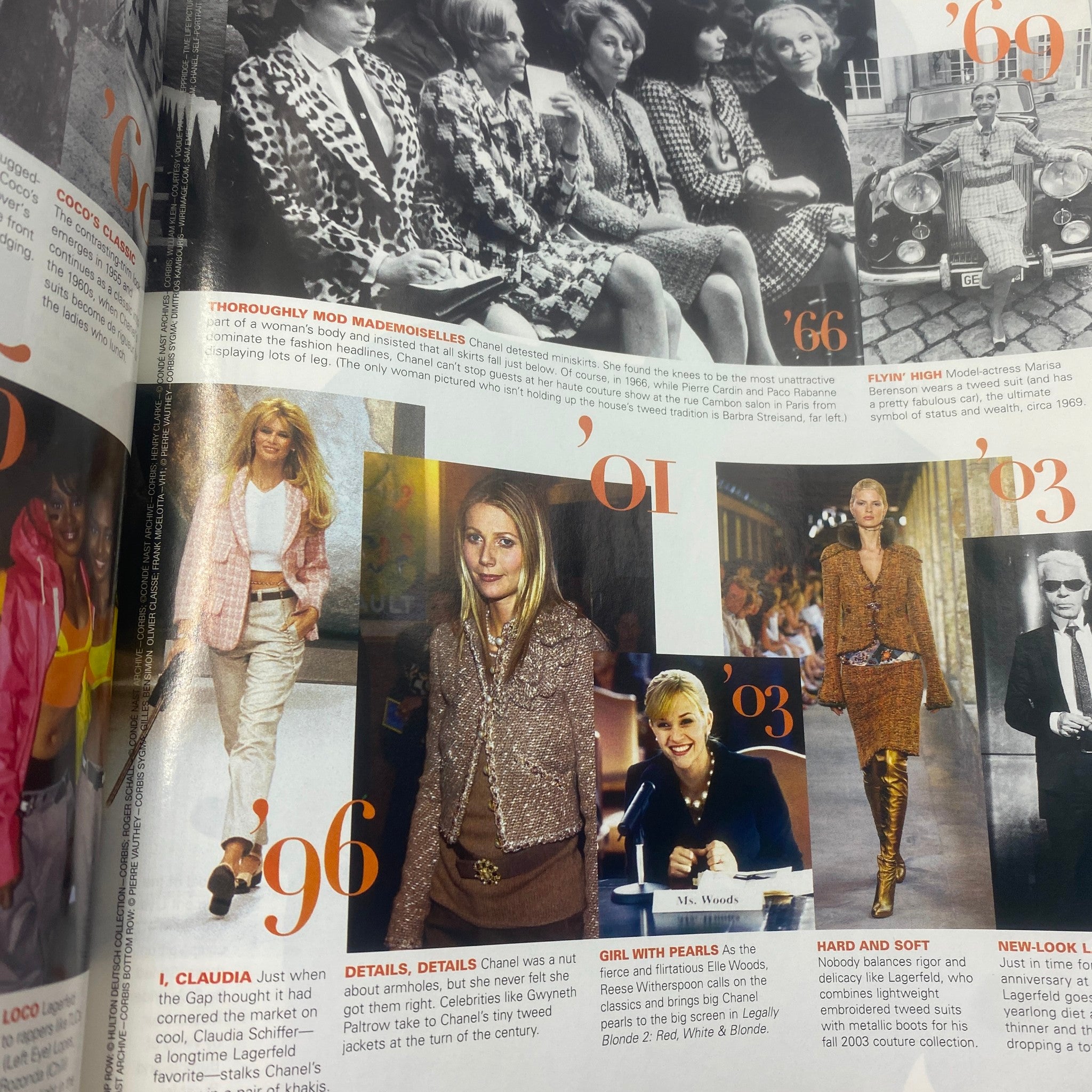 Time Magazine Fall 2003 Style & Design highlighting iconic fashion moments from the 1960s to the early 2000s, featuring notable images of runway and street fashion alongside influential designers.