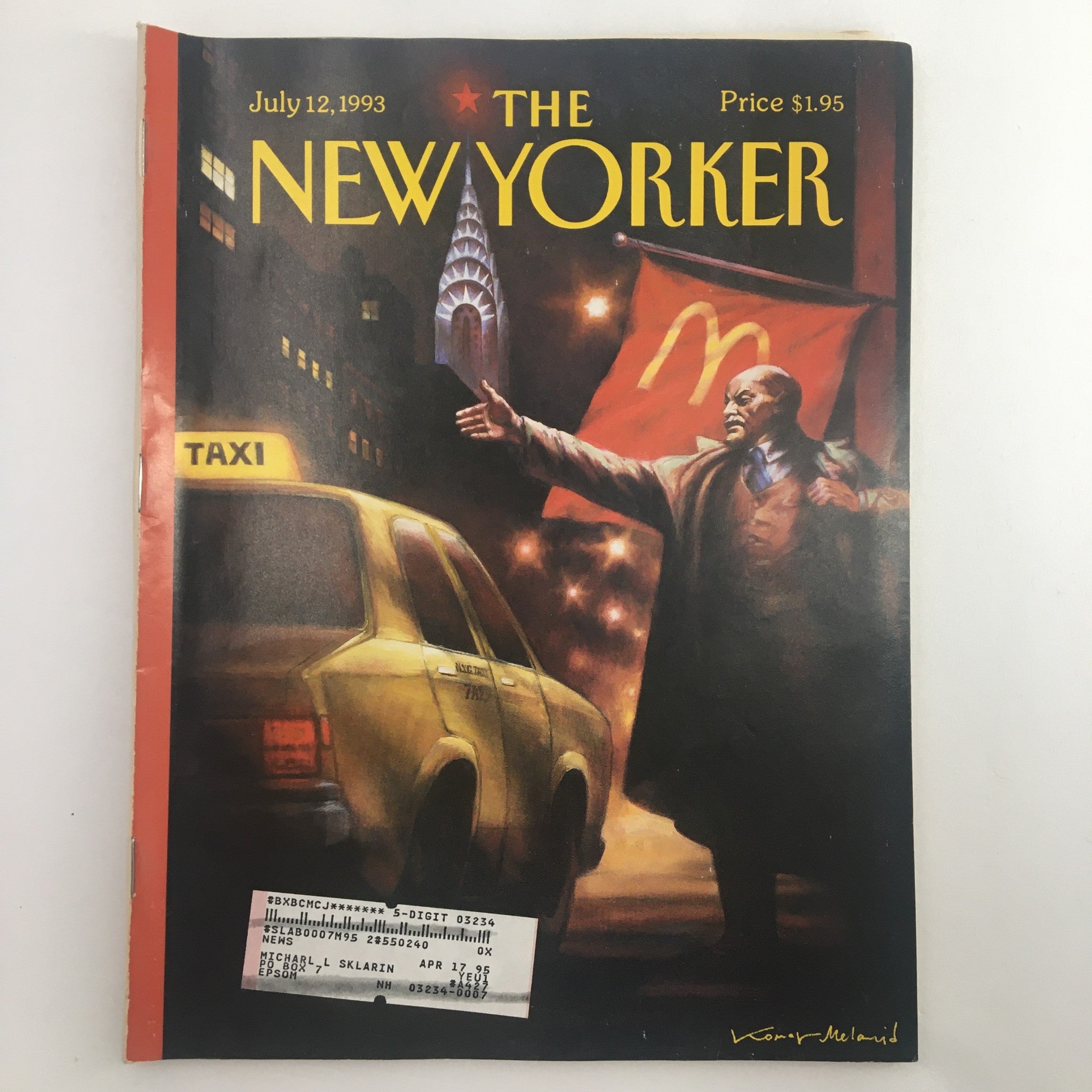 The New Yorker Full Magazine July 12 1993 Lenin Hails A Cab by Vitaly Komar