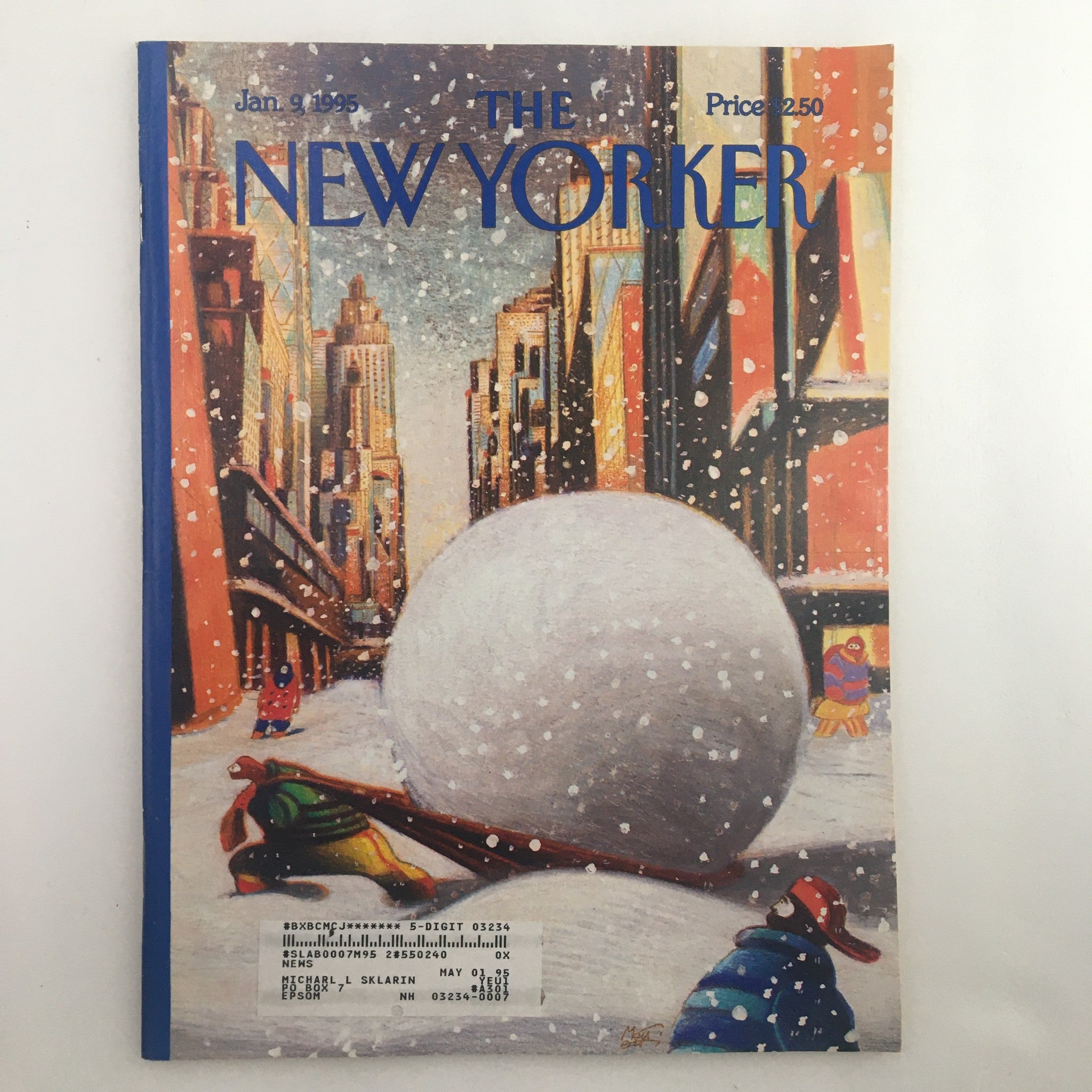 The New Yorker Full Magazine January 9 1995 Snow Haul by Lorenzo Mattotti