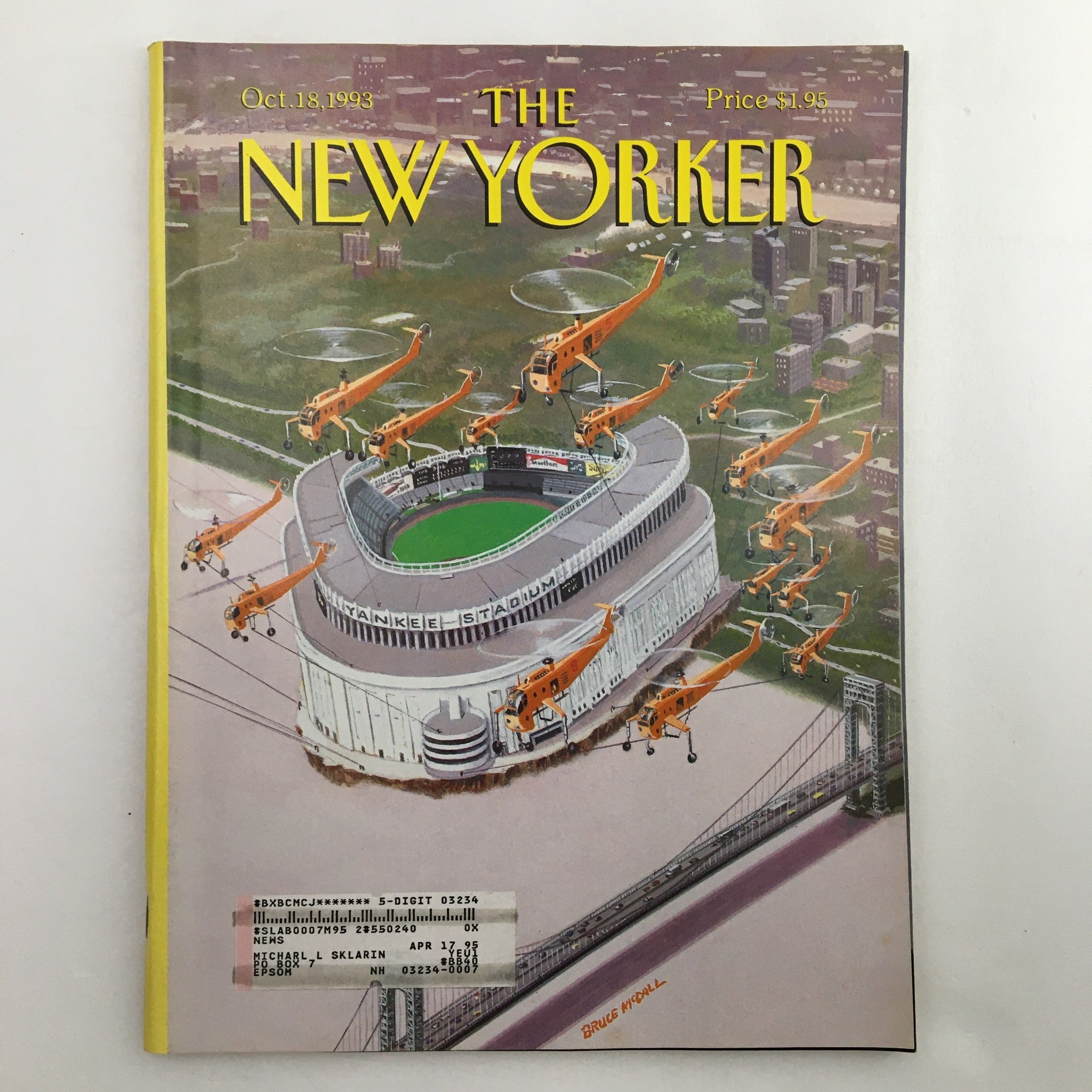 The New Yorker Full Magazine October 18 1993 Bronx Cheer by Bruce McCall