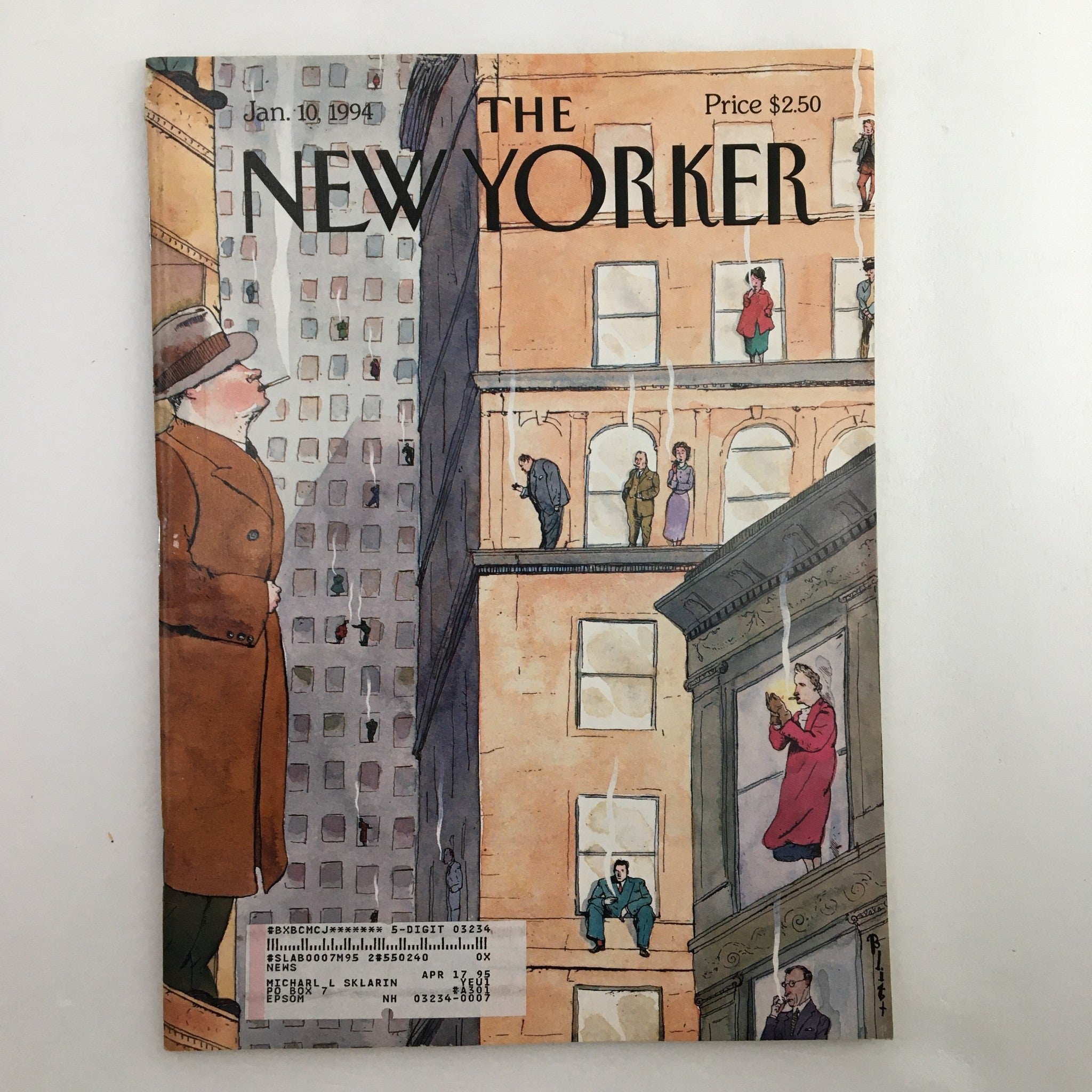 The New Yorker Full Magazine January 10 1994 Resolute Smokers by Barry Blitt