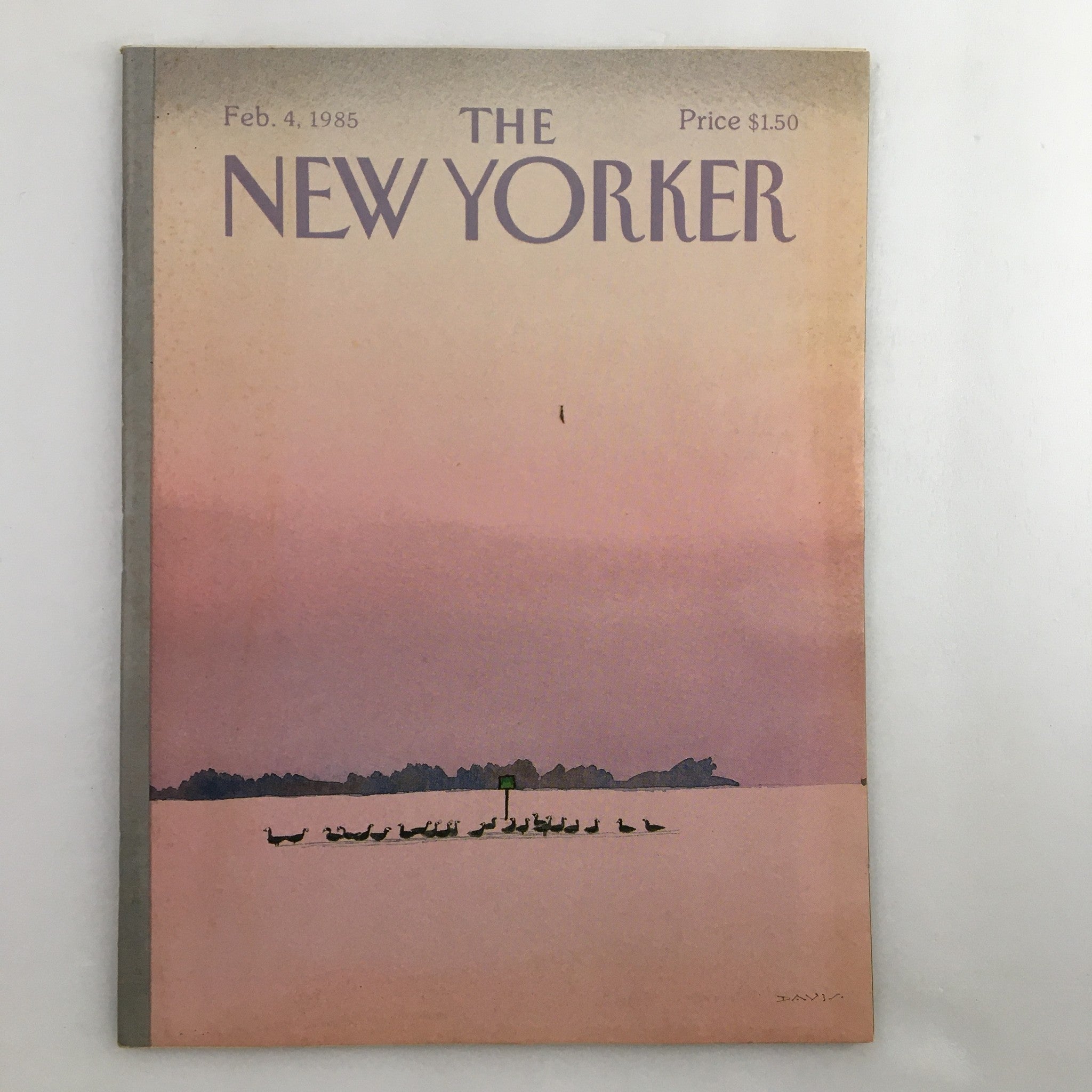 The New Yorker Full Magazine February 4 1985 Geese Frozen Lake by Susan Davis