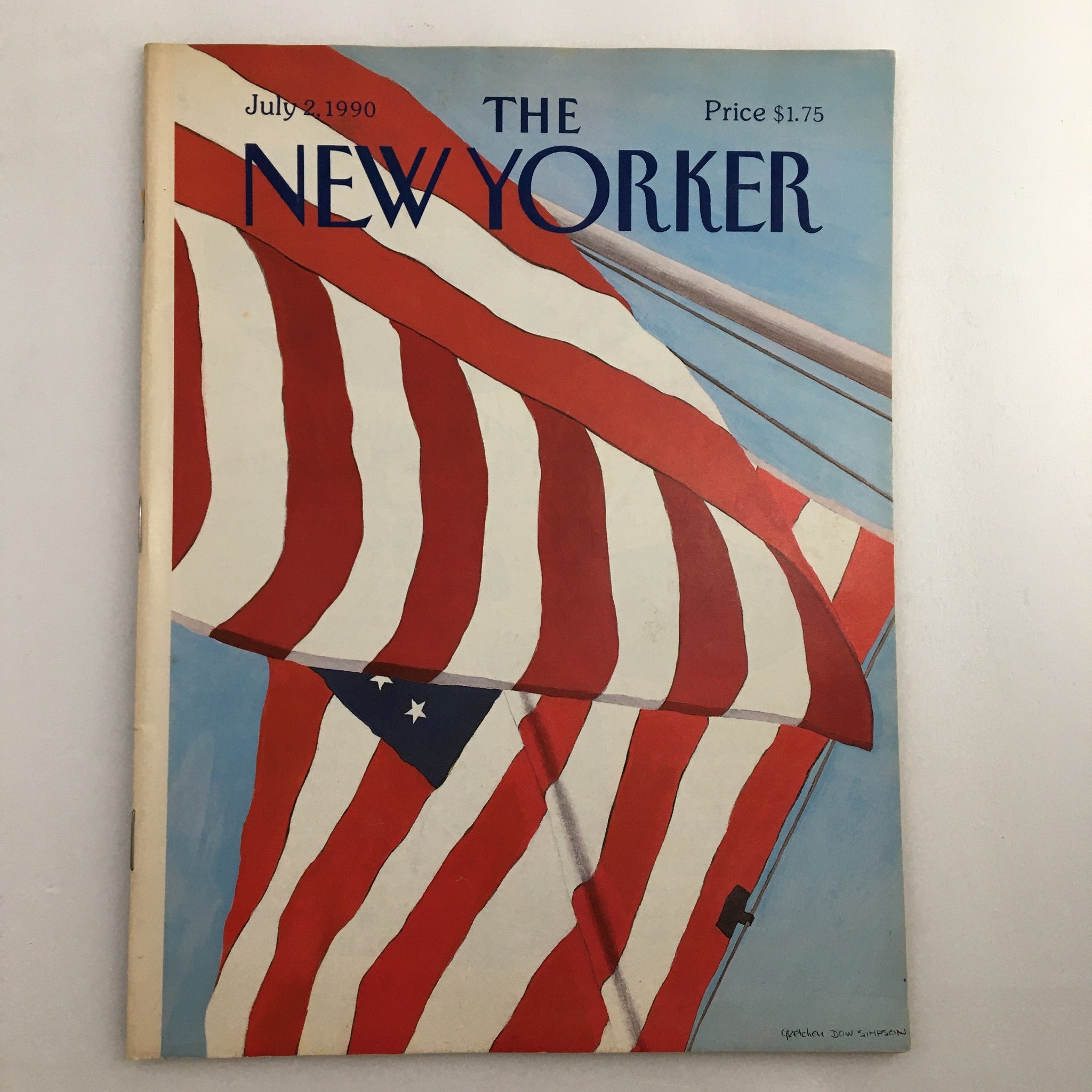 The New Yorker Full Magazine July 2 1990 USA Flag Gretchen Dow Simpson No Label