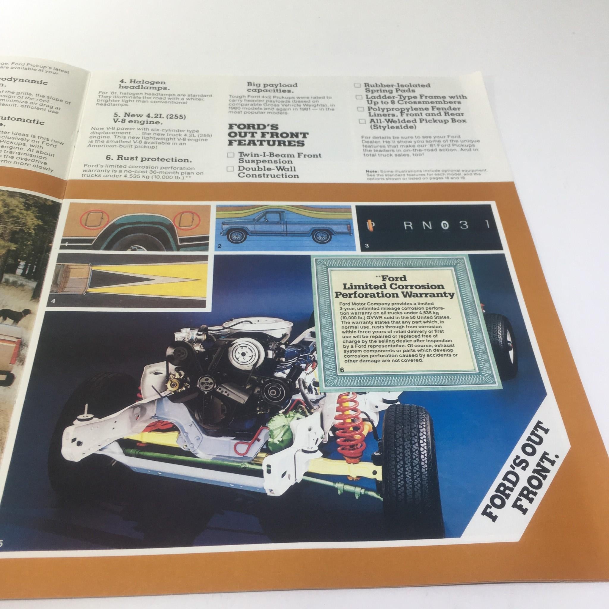 1981 Ford Pickup New 4.2L (255) V-8 Truck Engine 6-Cylinder Car Sale Brochure