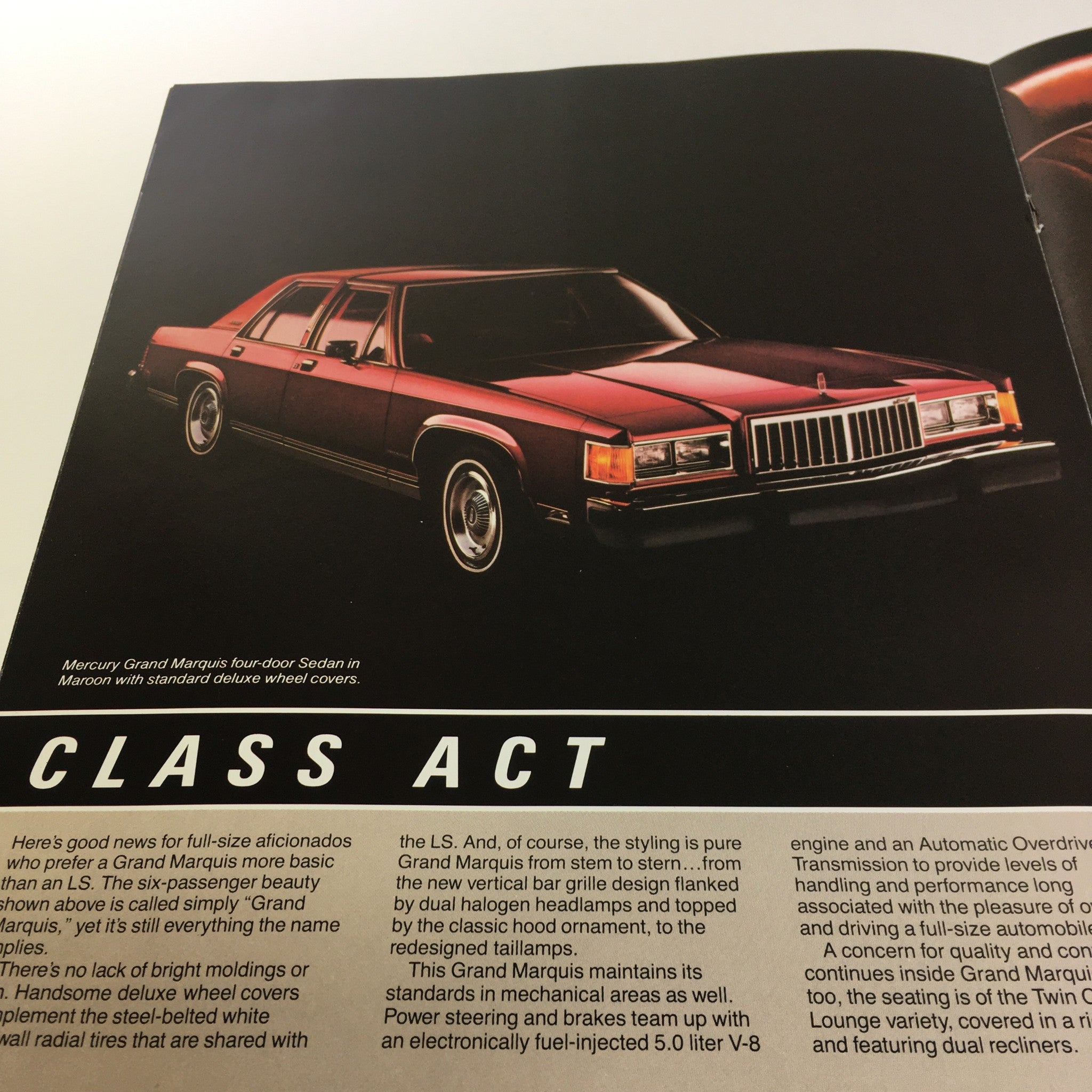 1983 Mercury Grand Marquis Class Act Fuel-Injected 5.0 L V-8 Engine Car Brochure