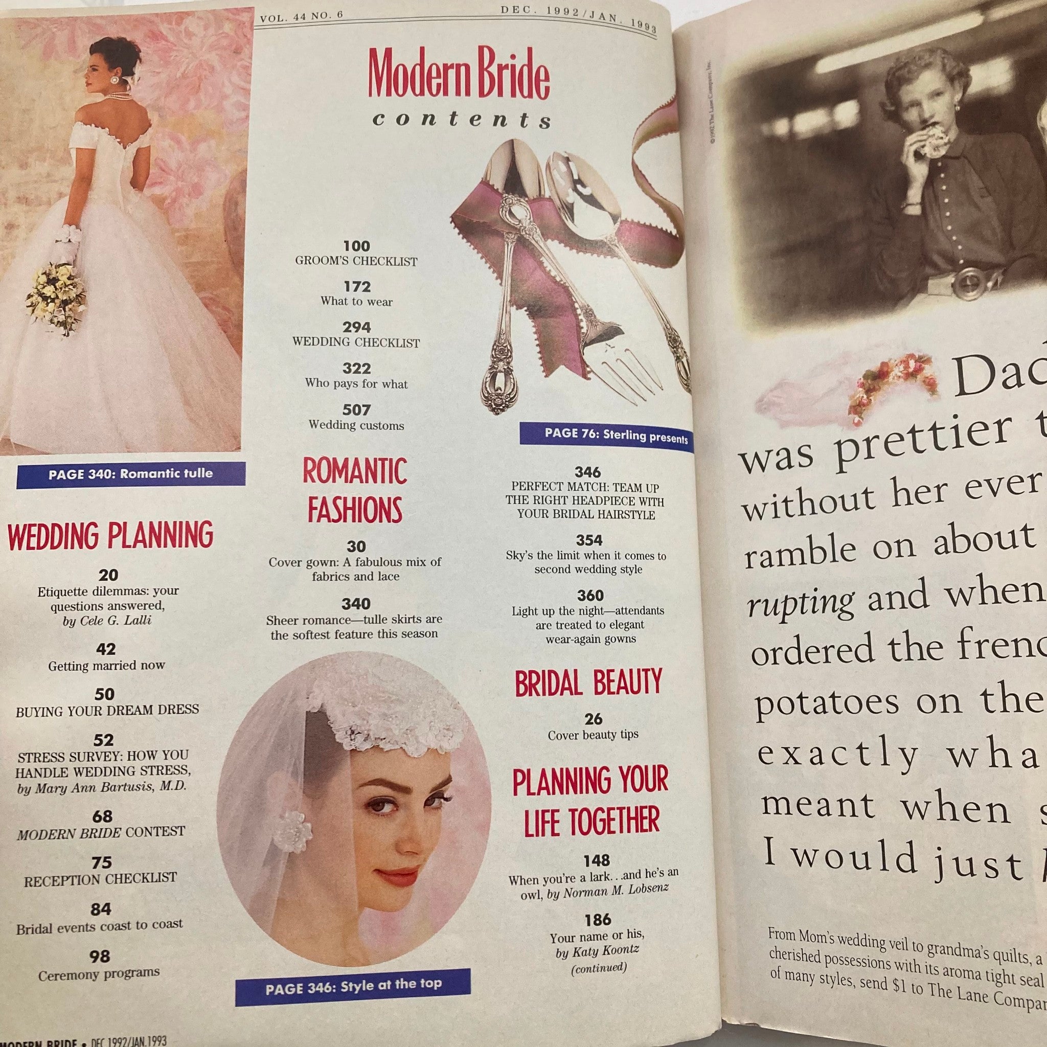 Modern Bride Magazine December 1992 See Your Wedding in Modern Bride