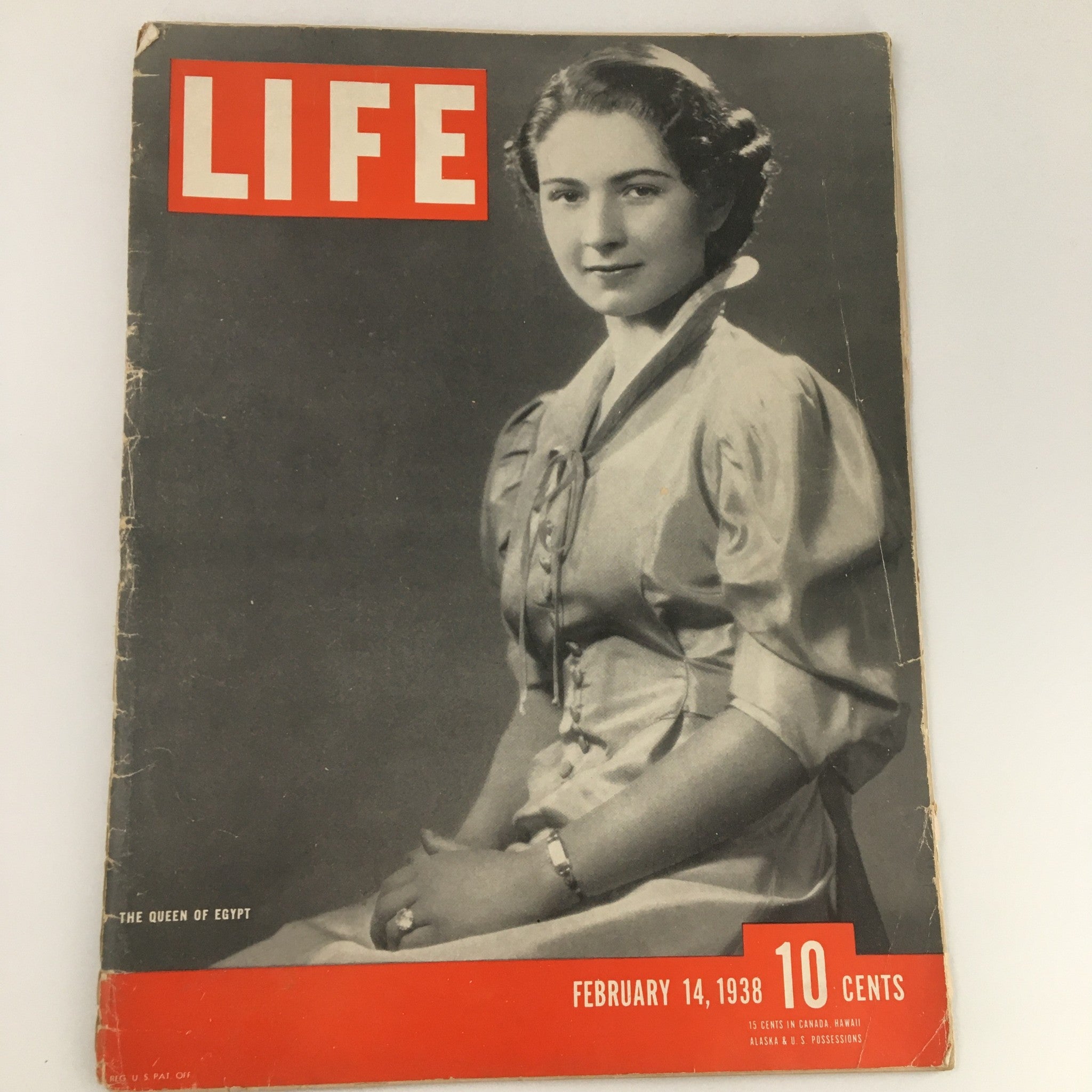 Life Magazine February 14 1938 Queen Farida of Egypt Cover Feature, Newsstand