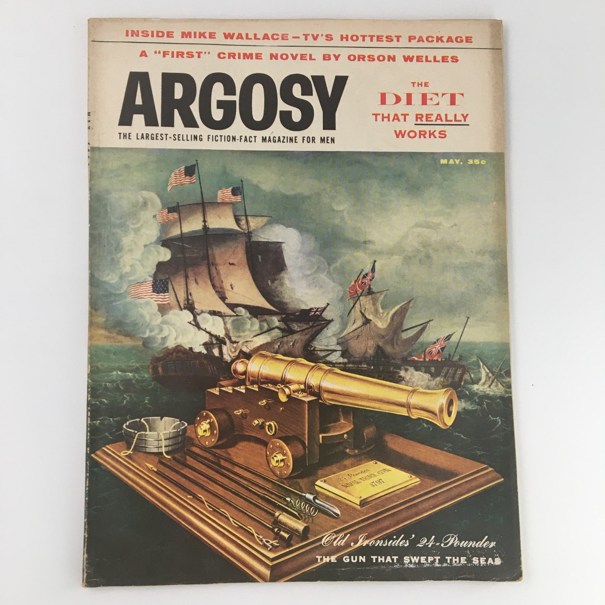 VTG Argosy Magazine May 1957 The Gun That Swept The Seas Feature, Newsstand