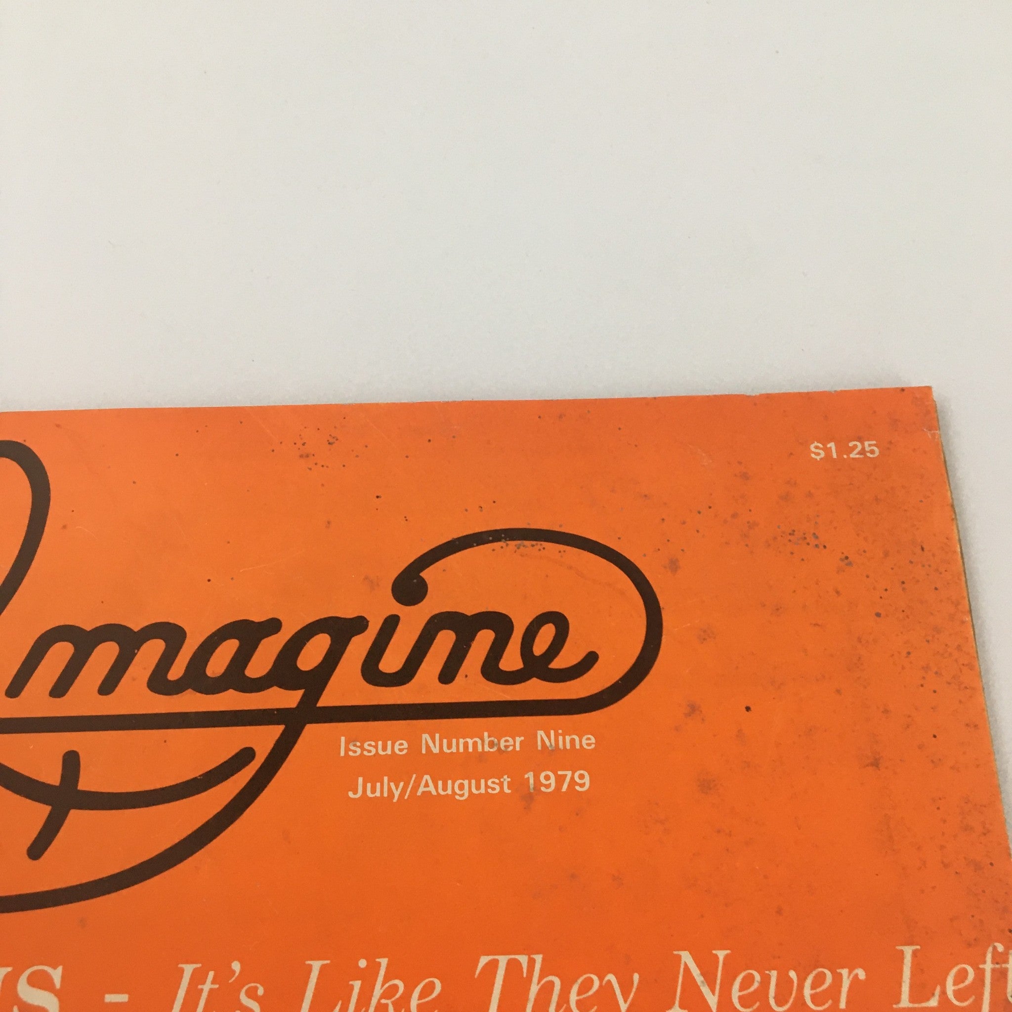 Close-up of the VTG Imagine Magazine July-August 1979 #9 cover, displaying the magazine title and pricing information alongside the Allman Brothers feature.