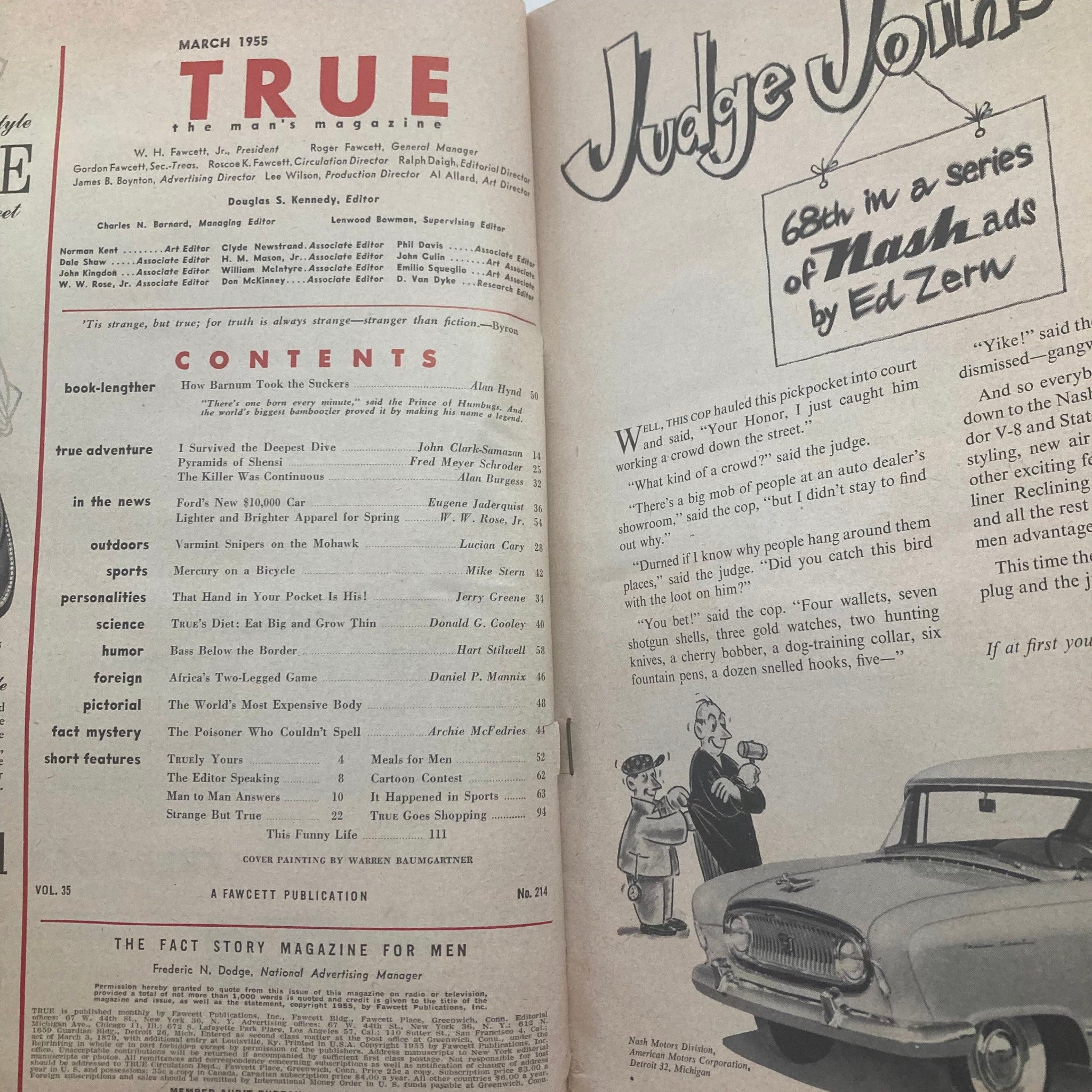 VTG True Magazine March 1955 Vol 35 No. 214 The Pyramids of Shensi No Label