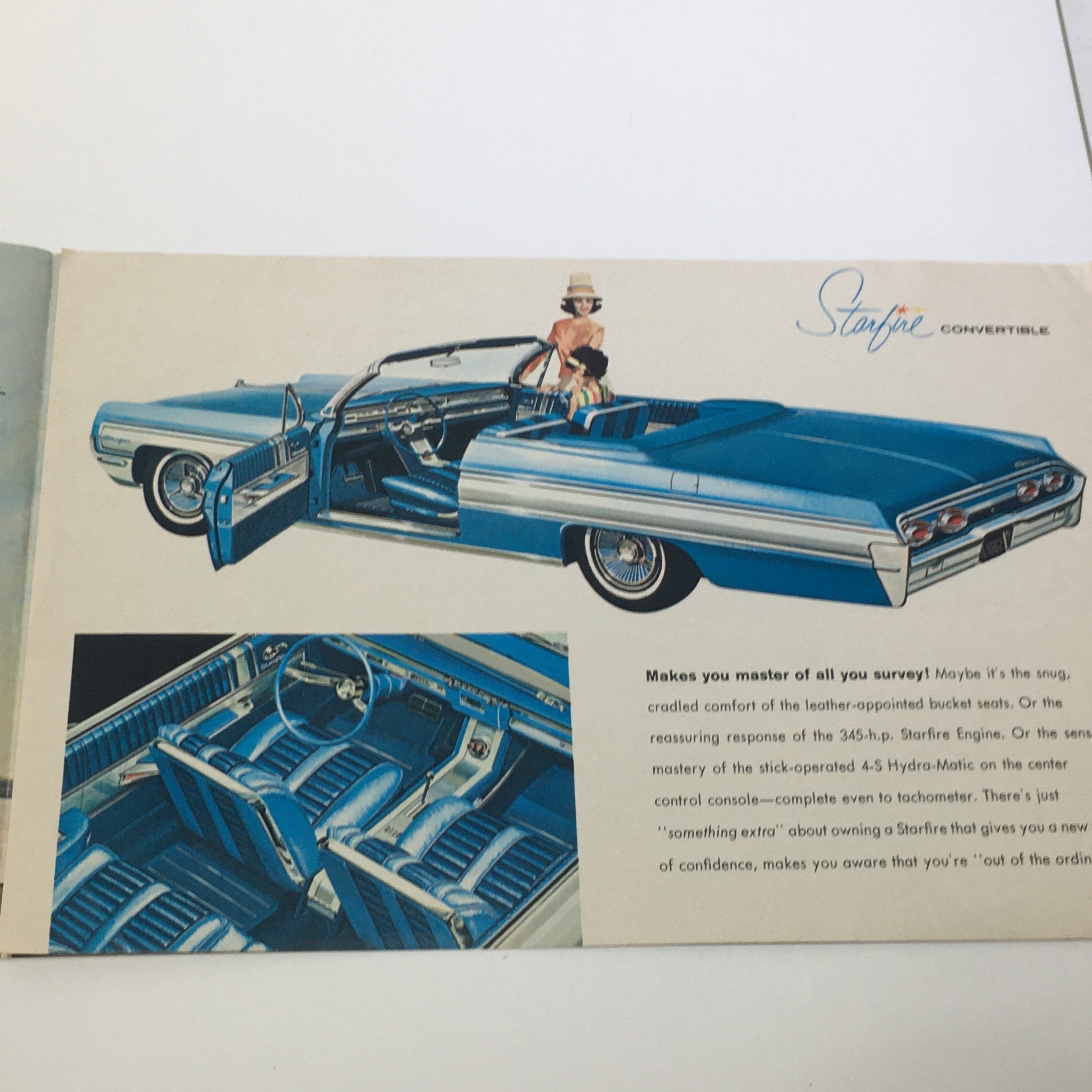 1962 Starfire by Oldsmobile 345 Horsepower 4-S Hydramatic Car Sale Brochure