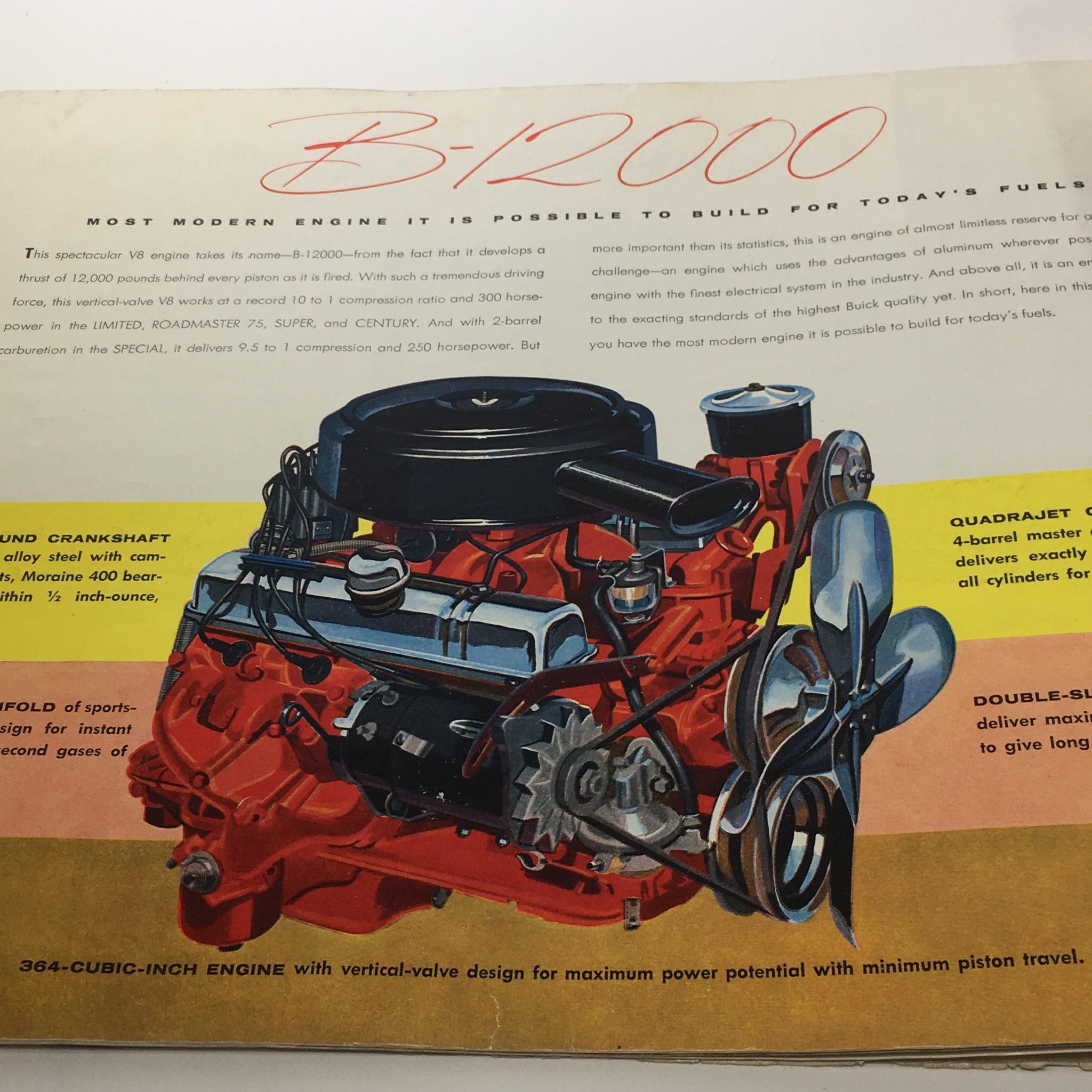 1958 The Air Born B-58 Buick V-8 Engine 250 Horsepower Car Sale Brochure