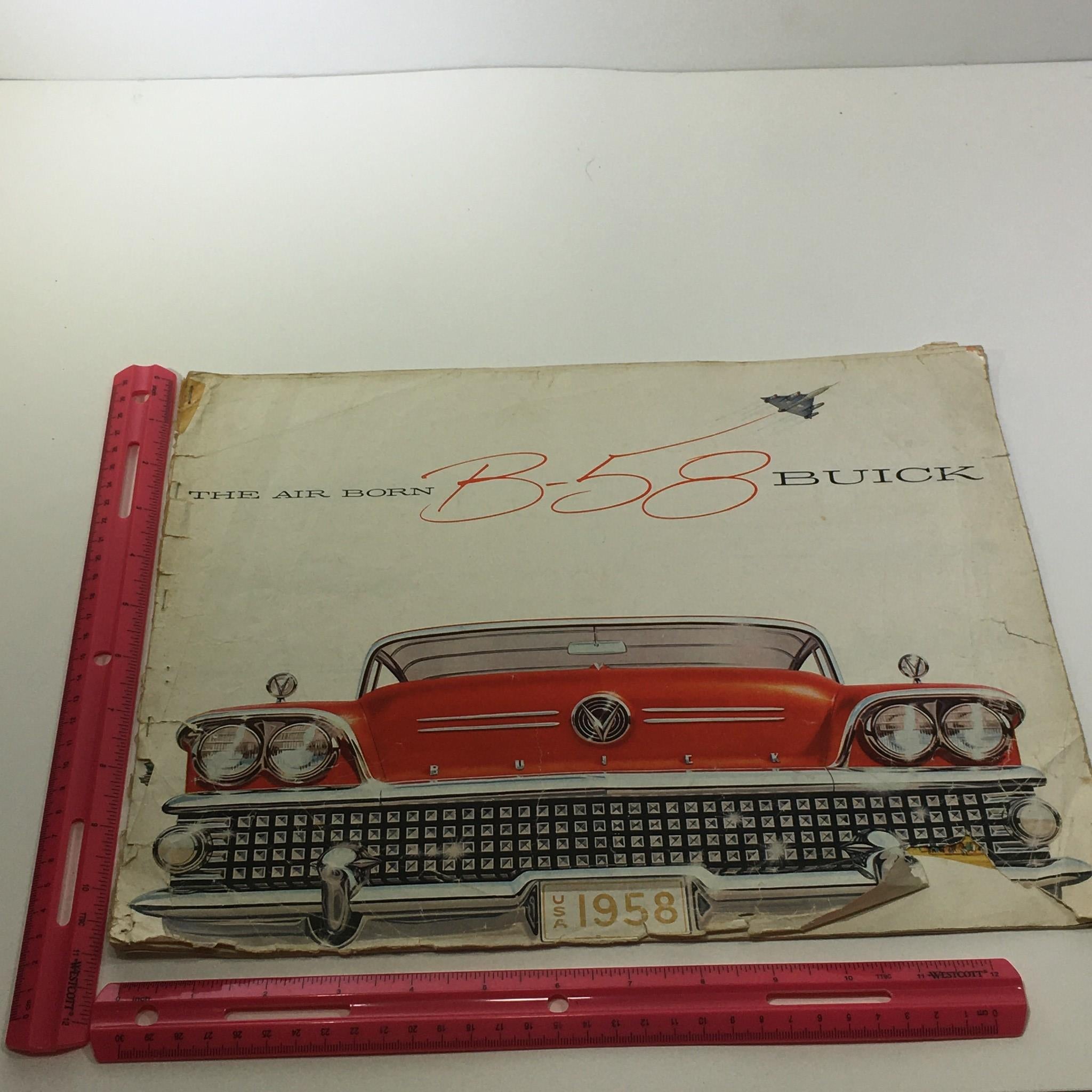 1958 The Air Born B-58 Buick V-8 Engine 250 Horsepower Car Sale Brochure