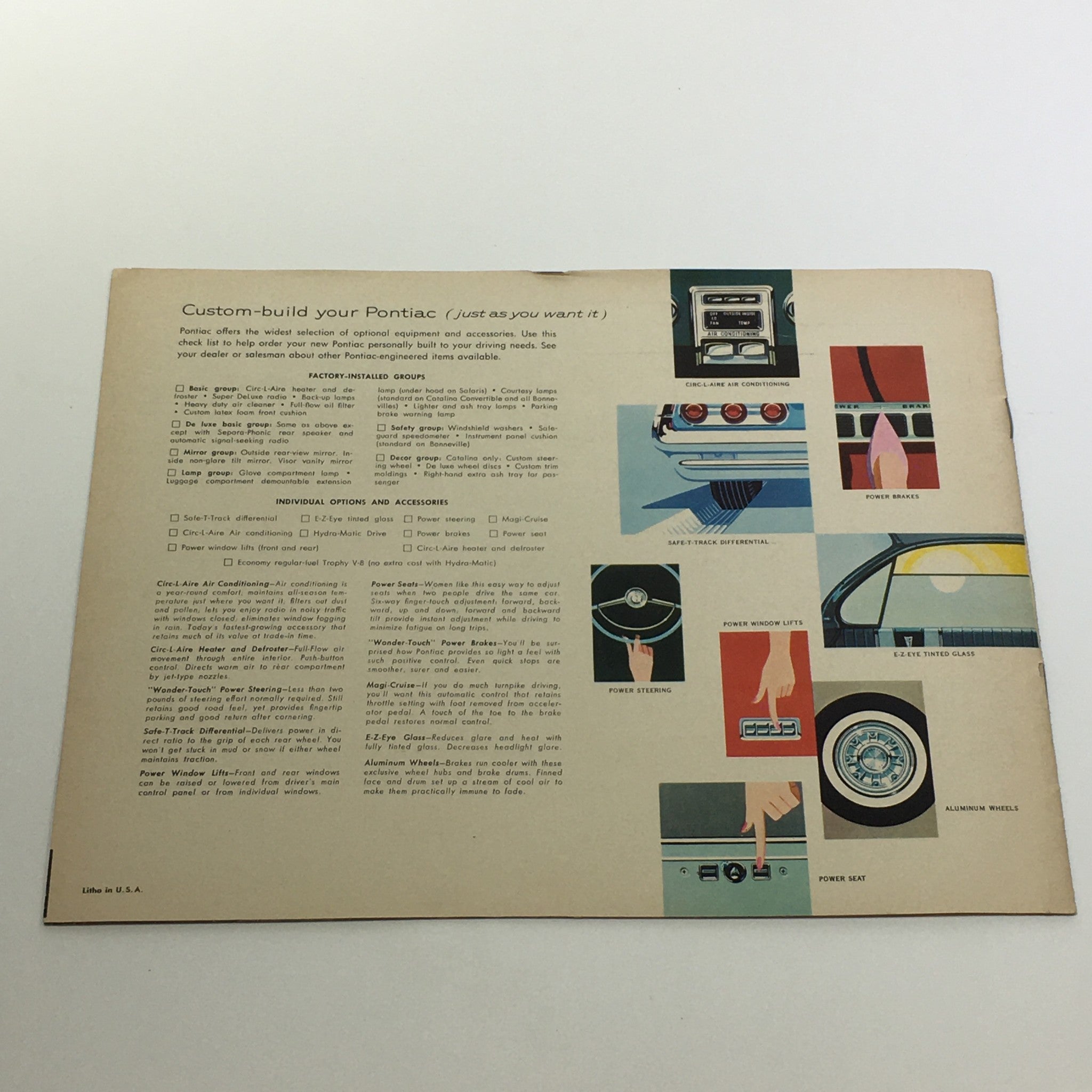 1961 Pontiac Trophy Economy V-8 Engine 303-Horsepower Car Sale Brochure