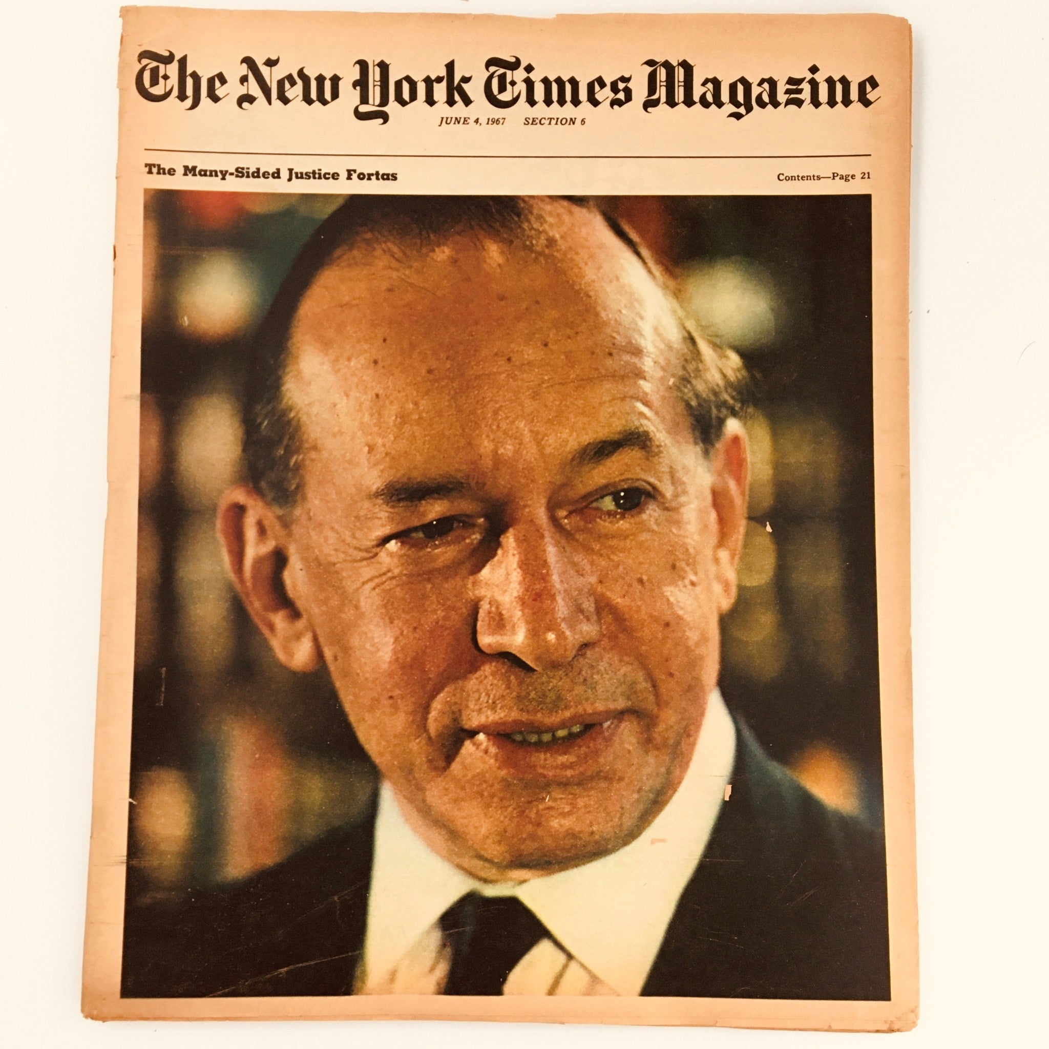 The New York Times Magazine June 4 1967 Justice Abe Fortas Cover, Newsstand