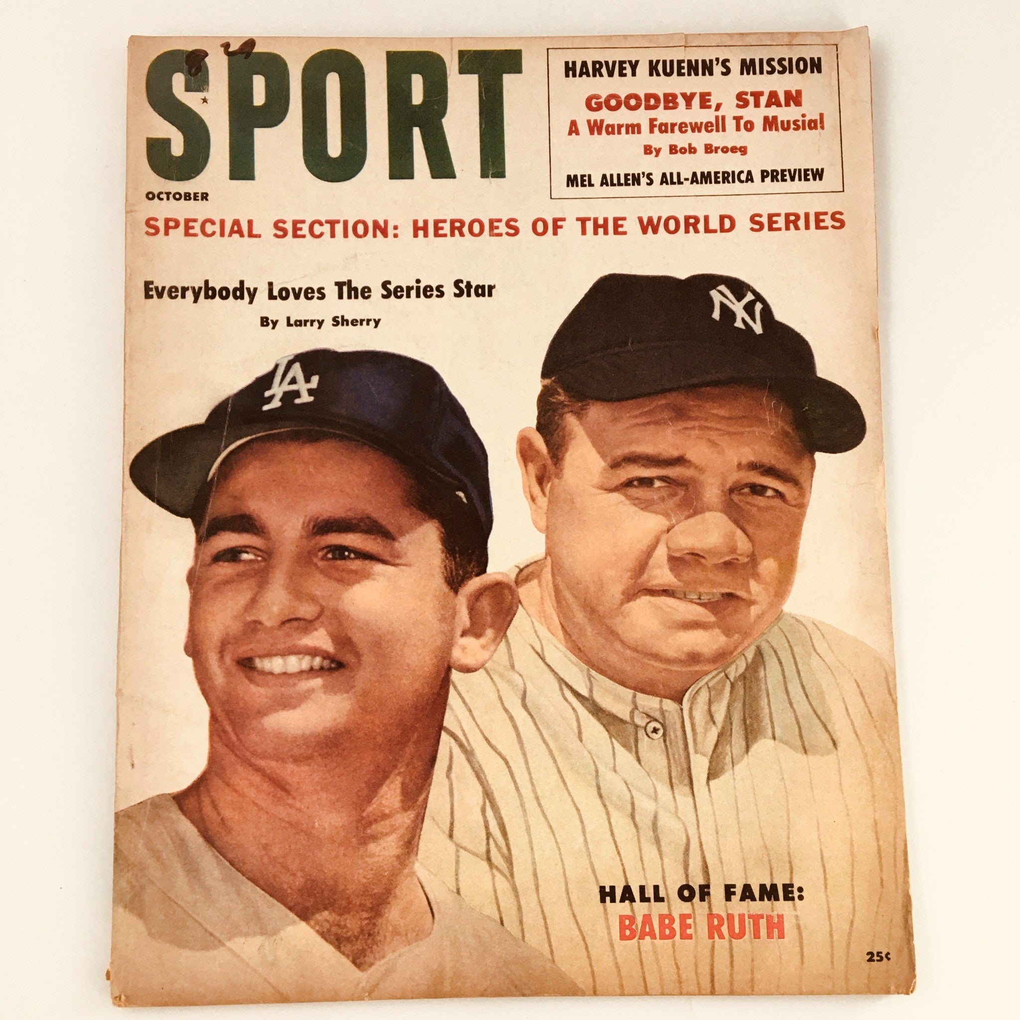 VTG Sport Magazine October 1960 Hall of Famer Babe Ruth Cover Feature, Newsstand