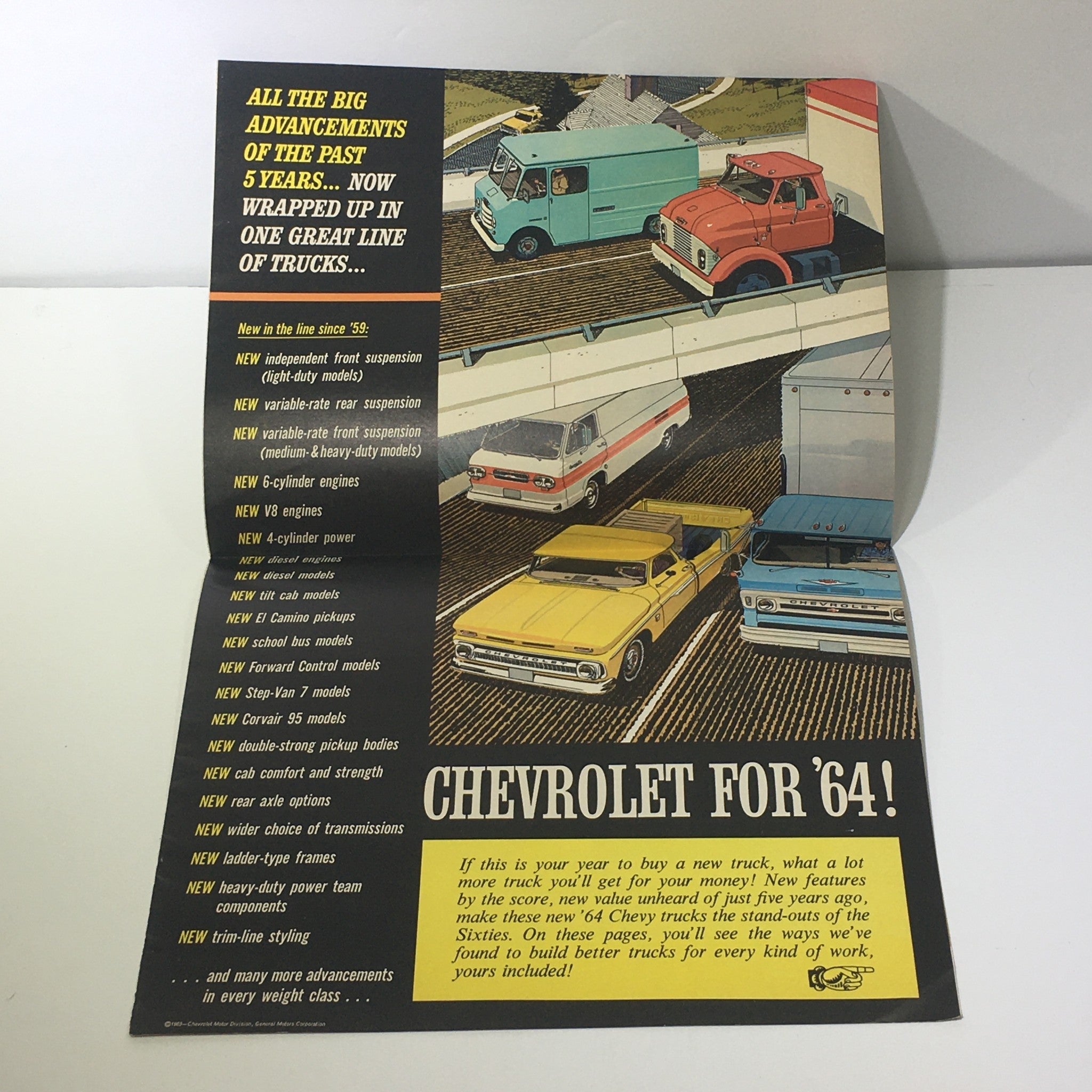 1964 Chevrolet Trucks Fleetside Pickup Delivery Van Tilt Cab & Chassis Catalog