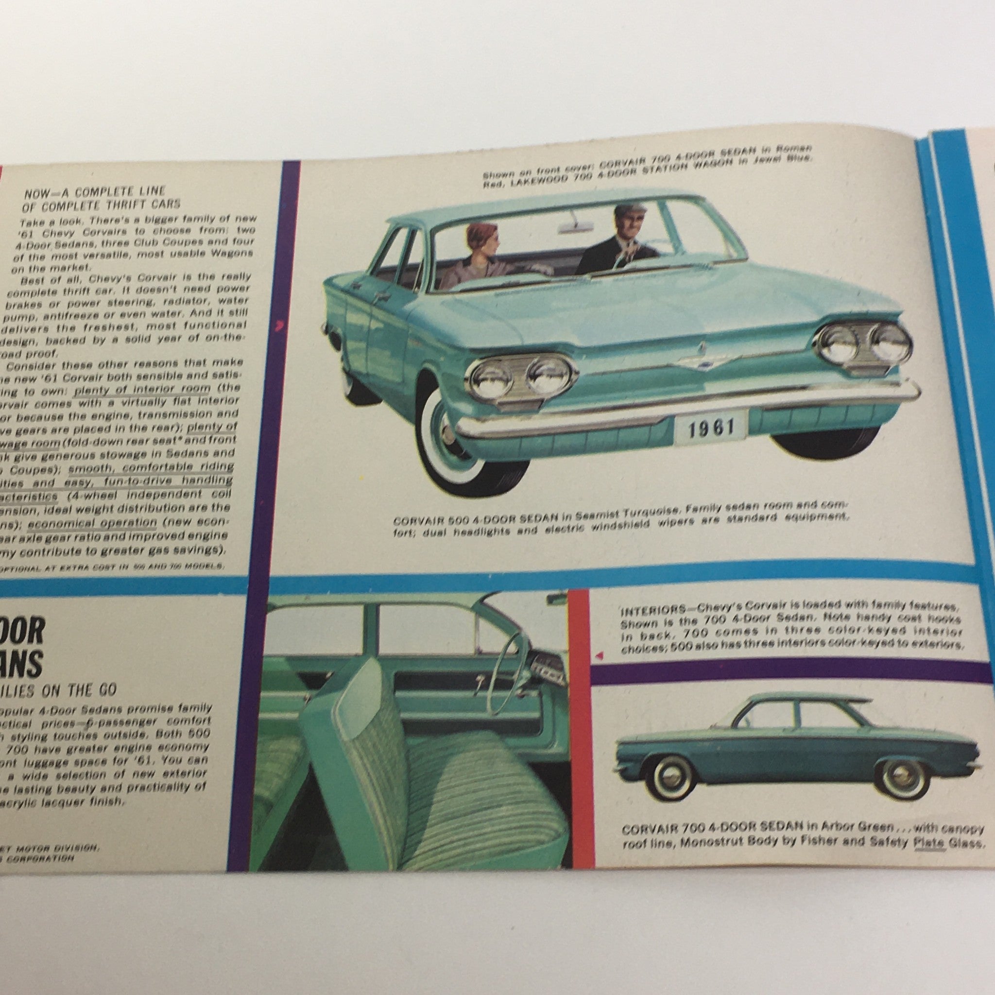 1961 Chevy Corvair 500 4-Door Sedan 3-Speed 80-HP Turbo-Air 6 Car Sale Catalog