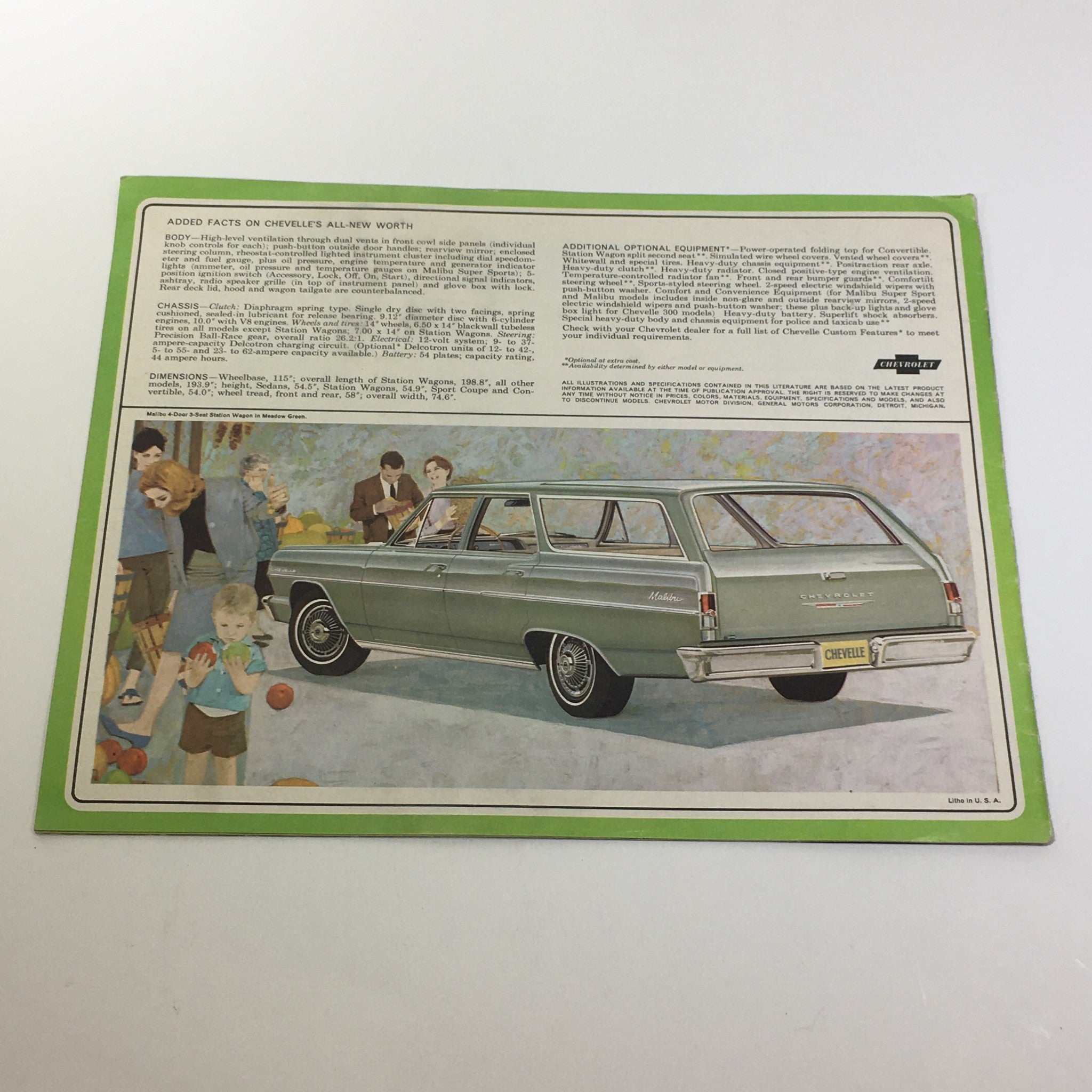 Chevelle by Chevrolet Convertible Station Wagon Sport Coupe Car Catalog Brochure