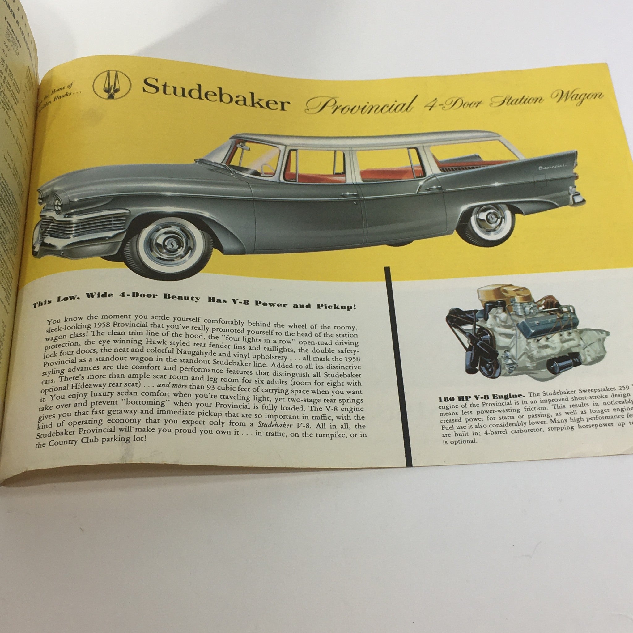 1958 Studebaker President Wide 4-Door 180-HP Studebaker V-8 Car Catalog Brochure