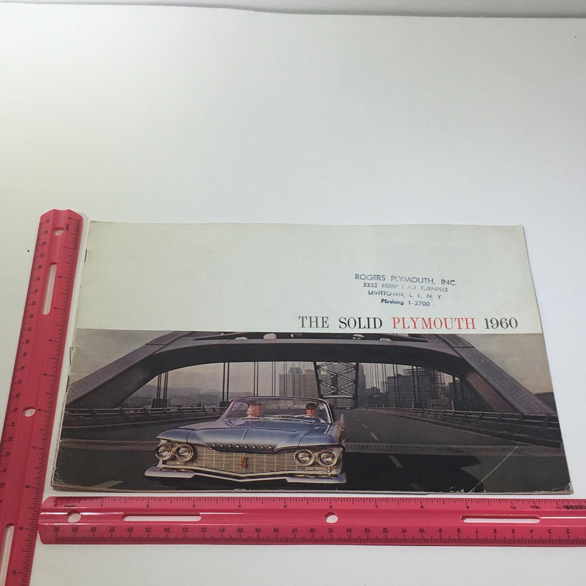 1960 Solid Plymouth 2-3 Speed AT 30-D Economy Six Engine Car Catalog Brochure