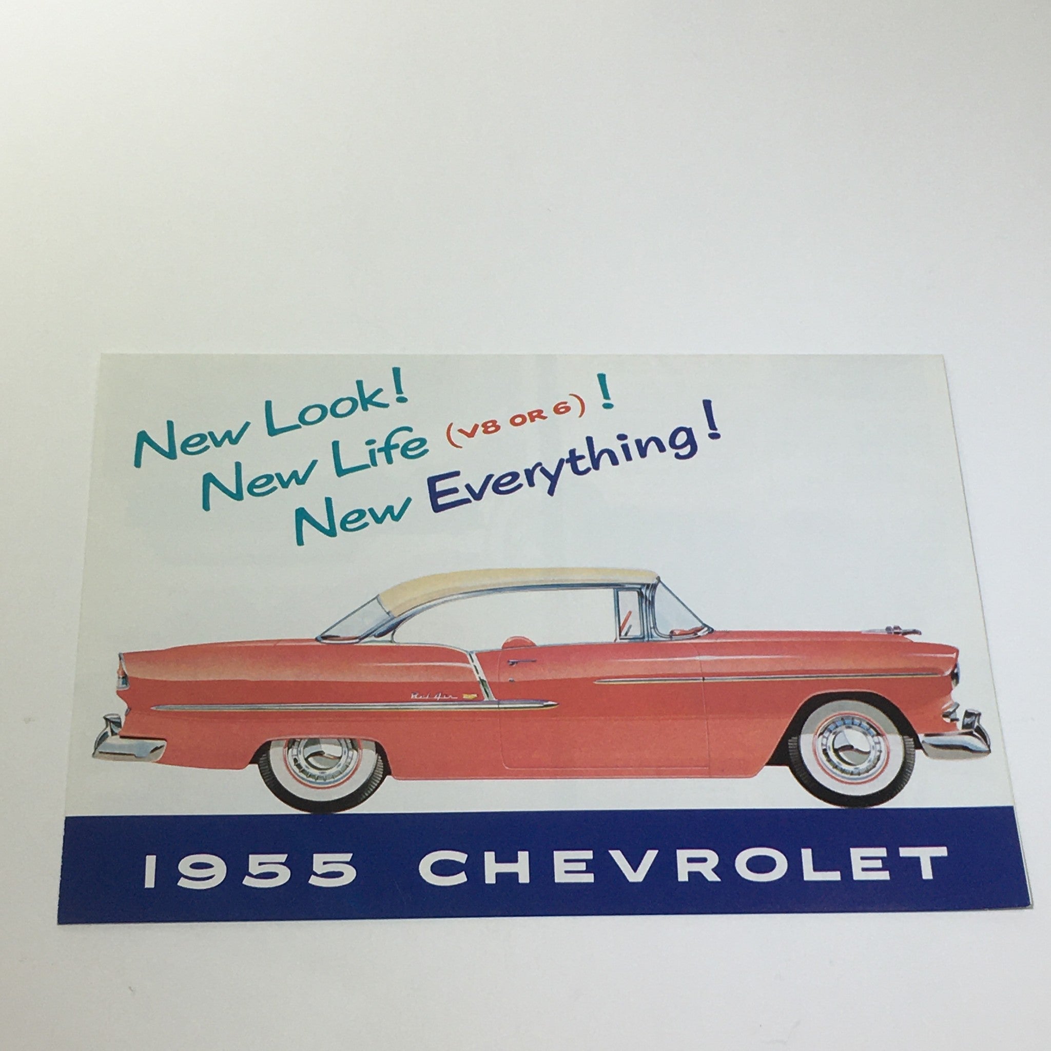 1955 Chevrolet V-8 V-6 Engines 4-Door Convertible Sedan Car Catalog Brochure