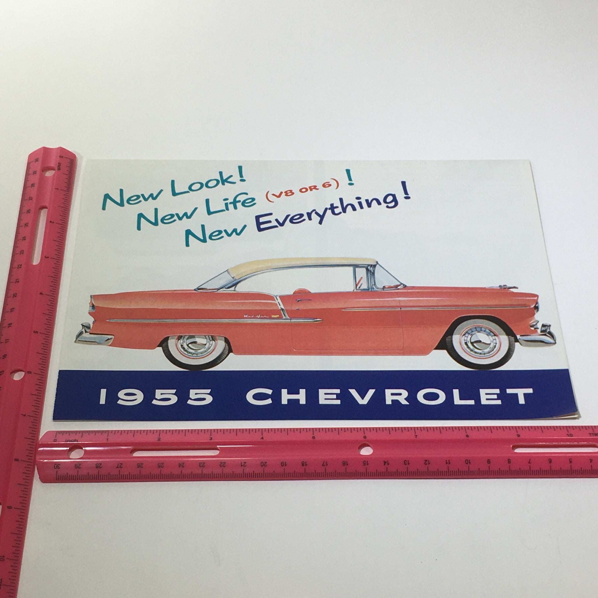 1955 Chevrolet V-8 V-6 Engines 4-Door Convertible Sedan Car Catalog Brochure