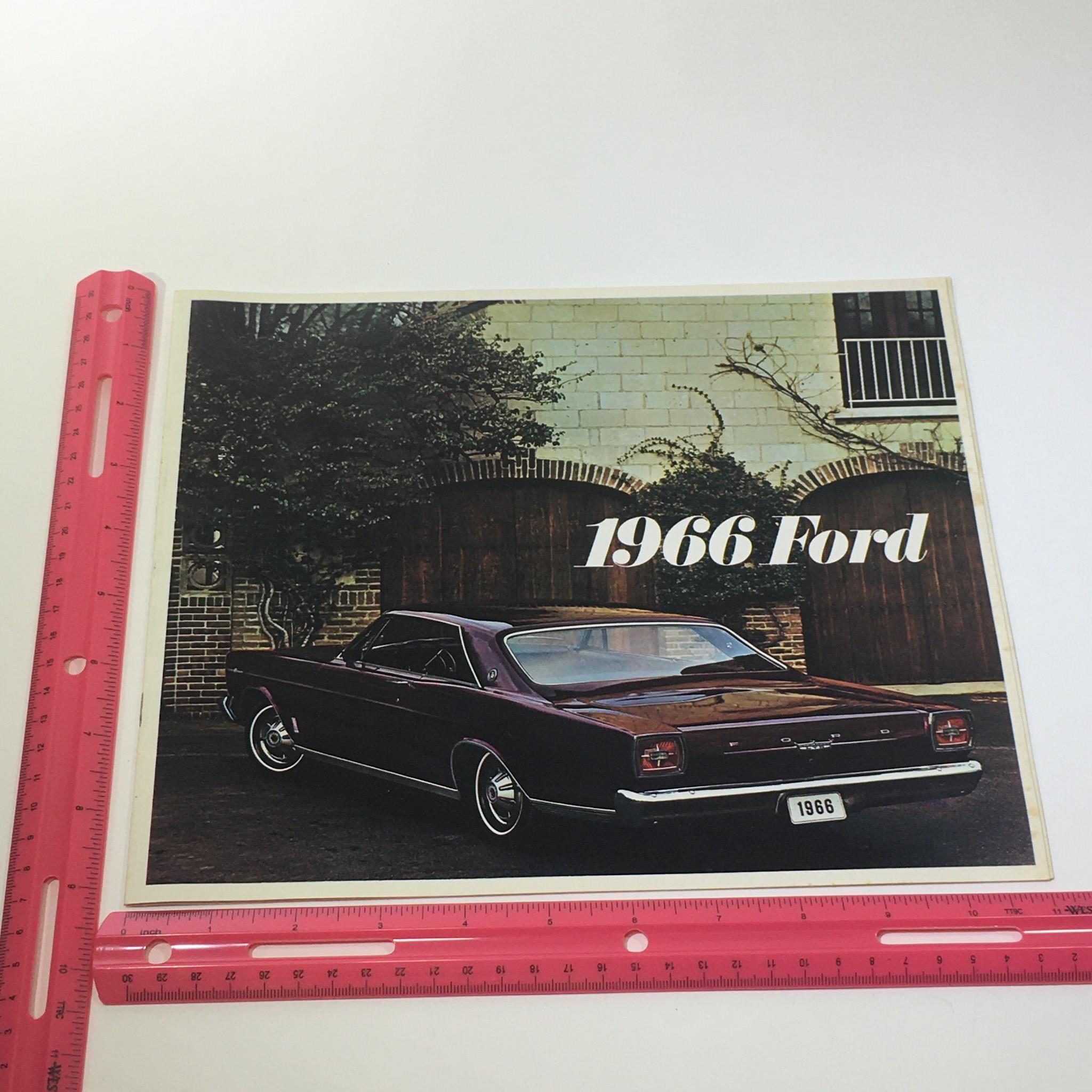 1966 Ford 200-HP V-8 Engine Cruise-O-Matic Drive Die-Cast Grill Car Catalog