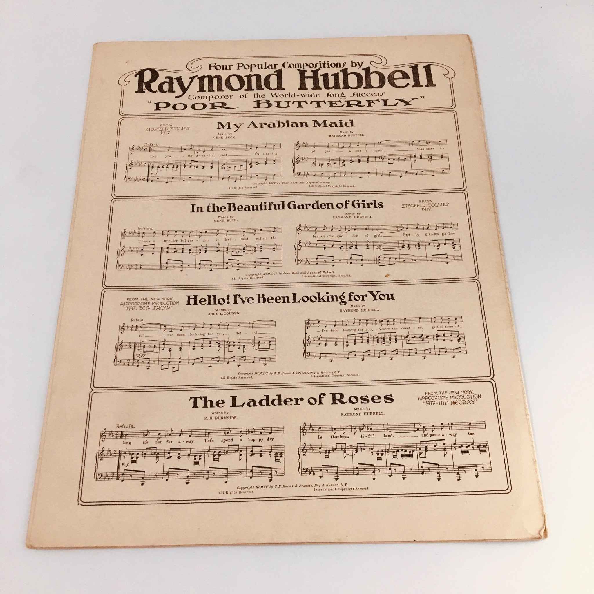 1917 Gee What A Wonderful Mate You'll Be "Cheer-Up" Raymond Hubbell Music Sheet