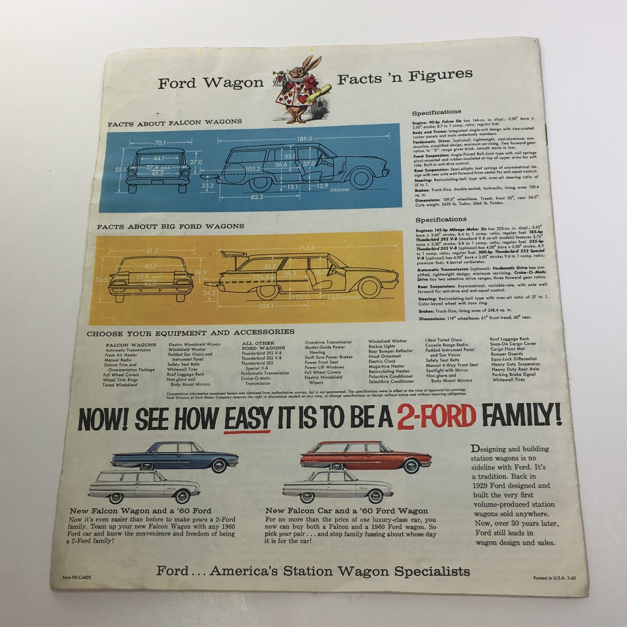 Ford Wagon Wonderland 4-Door 9-Passenger Country Sedan V-8 Engine Car Brochure