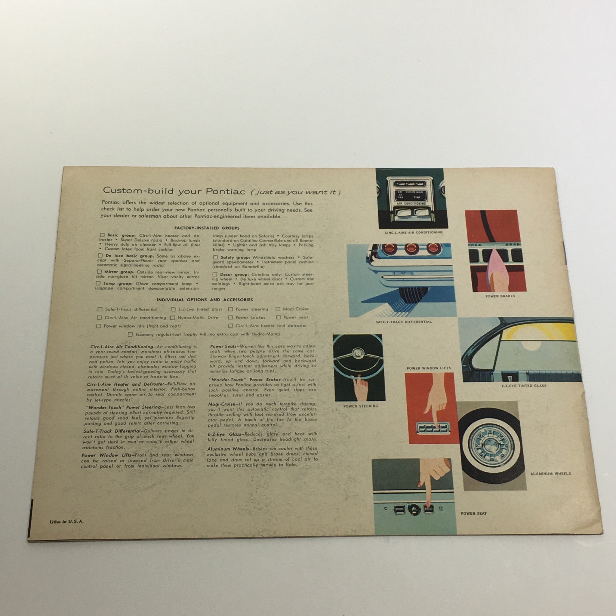 1961 Pontiac Catalina 4-Door Sedan Safety Plate Glass Car Sale Brochure