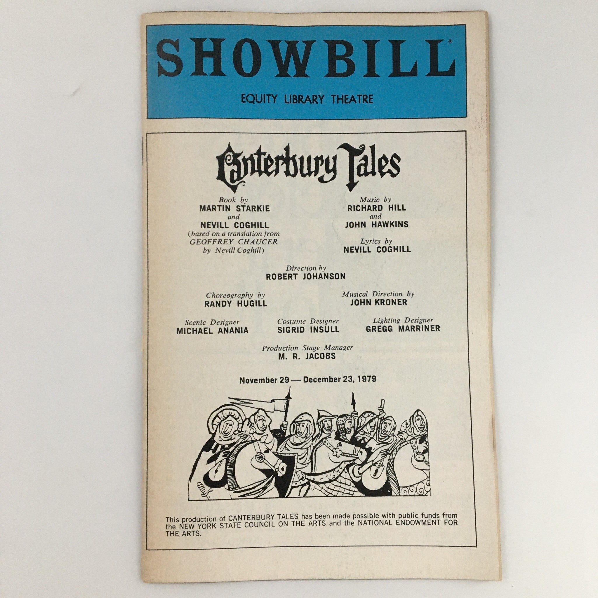 1979 Showbill Equity Library Theatre Canterbury Tales Earl McCarroll David Asher